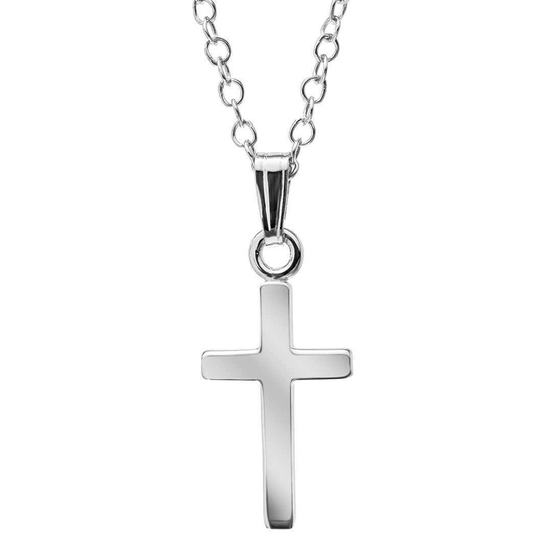 Child Sterling Silver Cross Pendant Necklace - Religious Jewelry for Kids, First Communion Gift, Baptism Present - Perfect for Church, Sunday School & Special Occasions