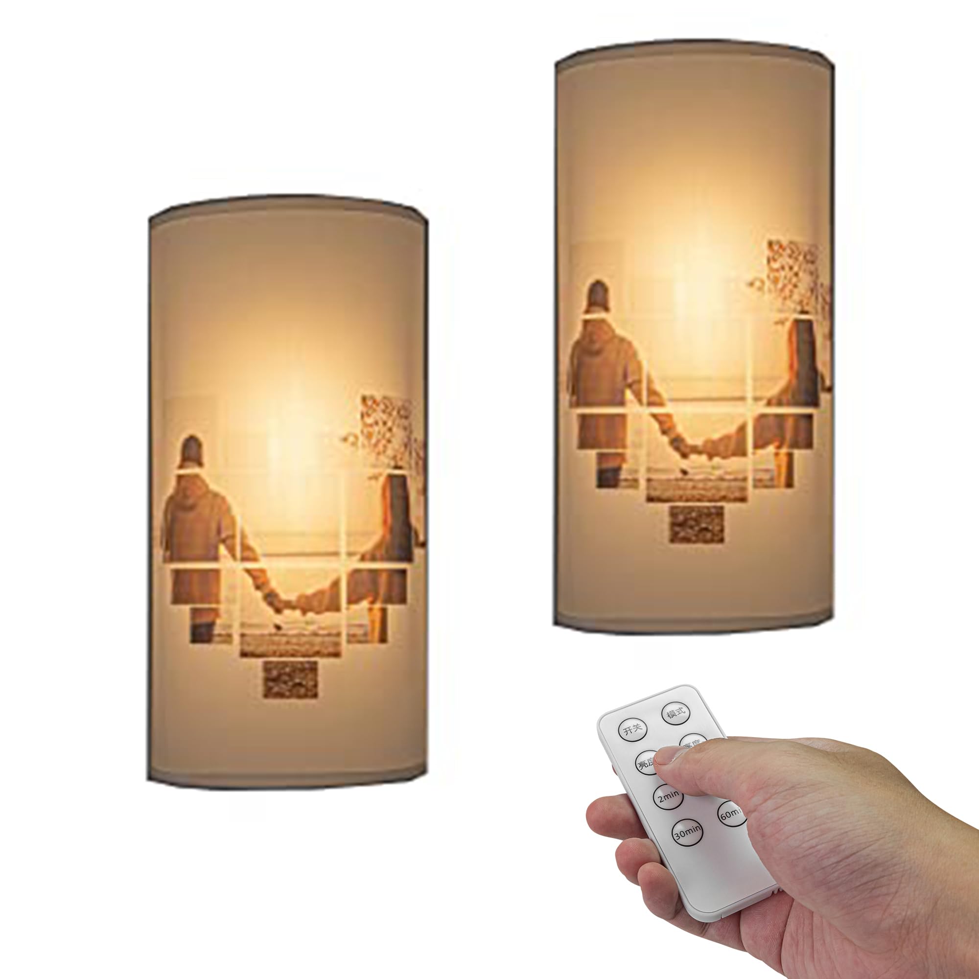 Kiven Rechargeable Battery Operated Wall Sconce - 2 Pack, Customizable Wireless Wall Light for Indoor/Outdoor Use - Perfect for Bedroom, Hallway, Patio & Garden Decor