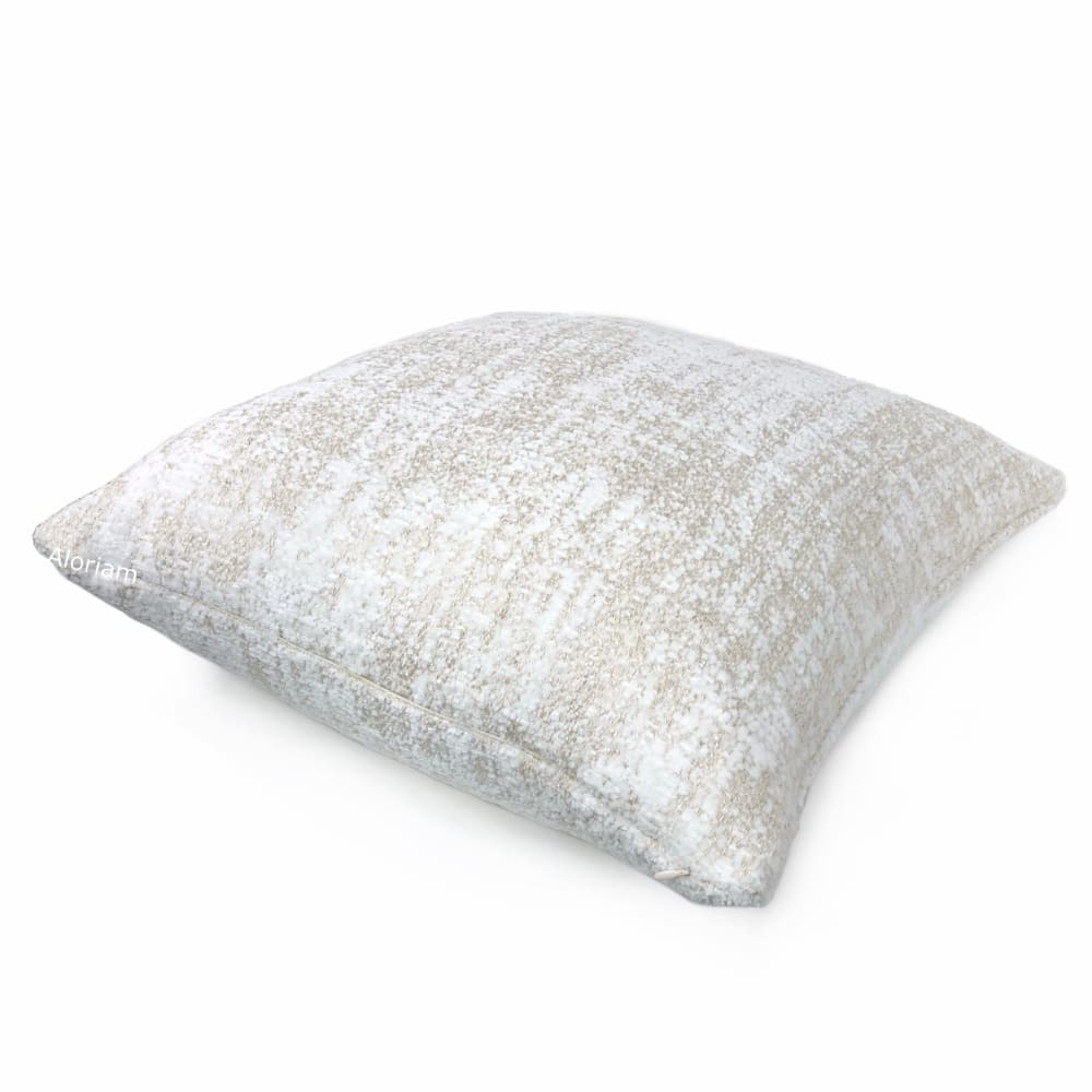 Marley Cream Ecru Textured Chenille Pillow Cover - Soft Decorative Throw Pillow Case for Sofa, Bed & Couch - Home Decor Accent