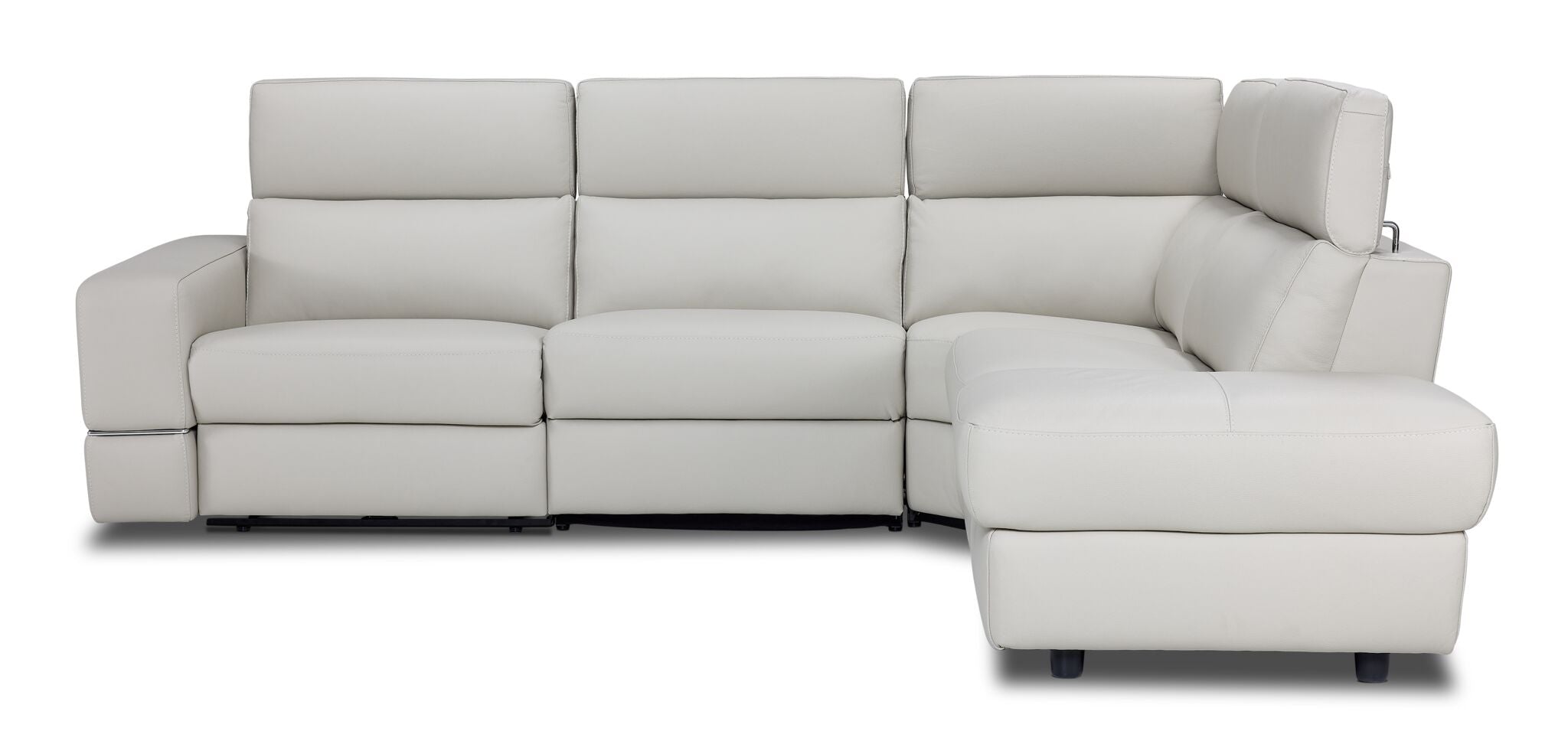 Bianca 3-Piece Power Reclining Sectional Sofa with Right Facing Chaise in Light Gray – Modern Living Room Furniture for Relaxation & Entertainment