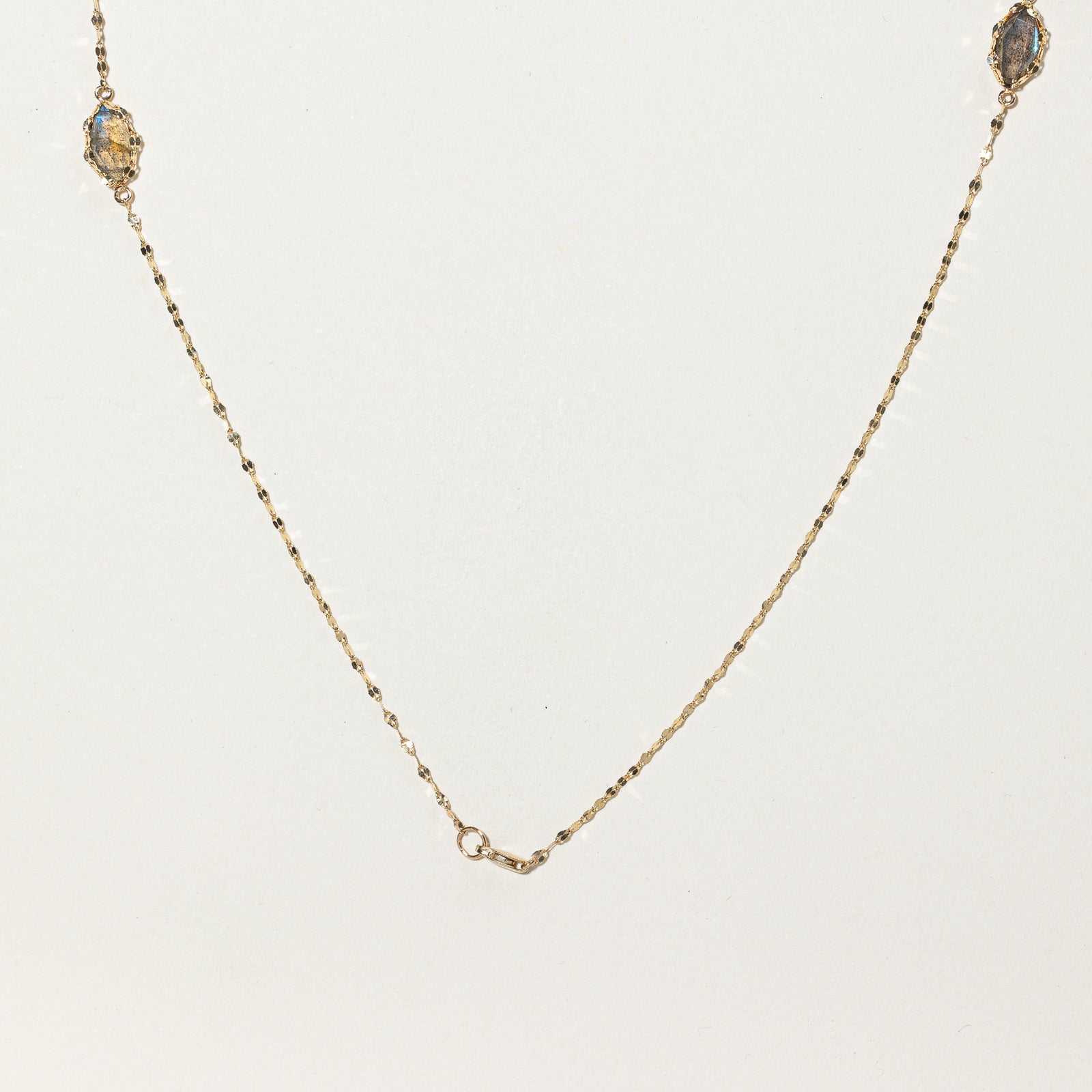 Marquise Labradorite Necklace - 6.00 Carat Total Weight - 21 Inch Sterling Silver Chain - Elegant Jewelry for Women - Perfect for Weddings, Parties & Special Occasions