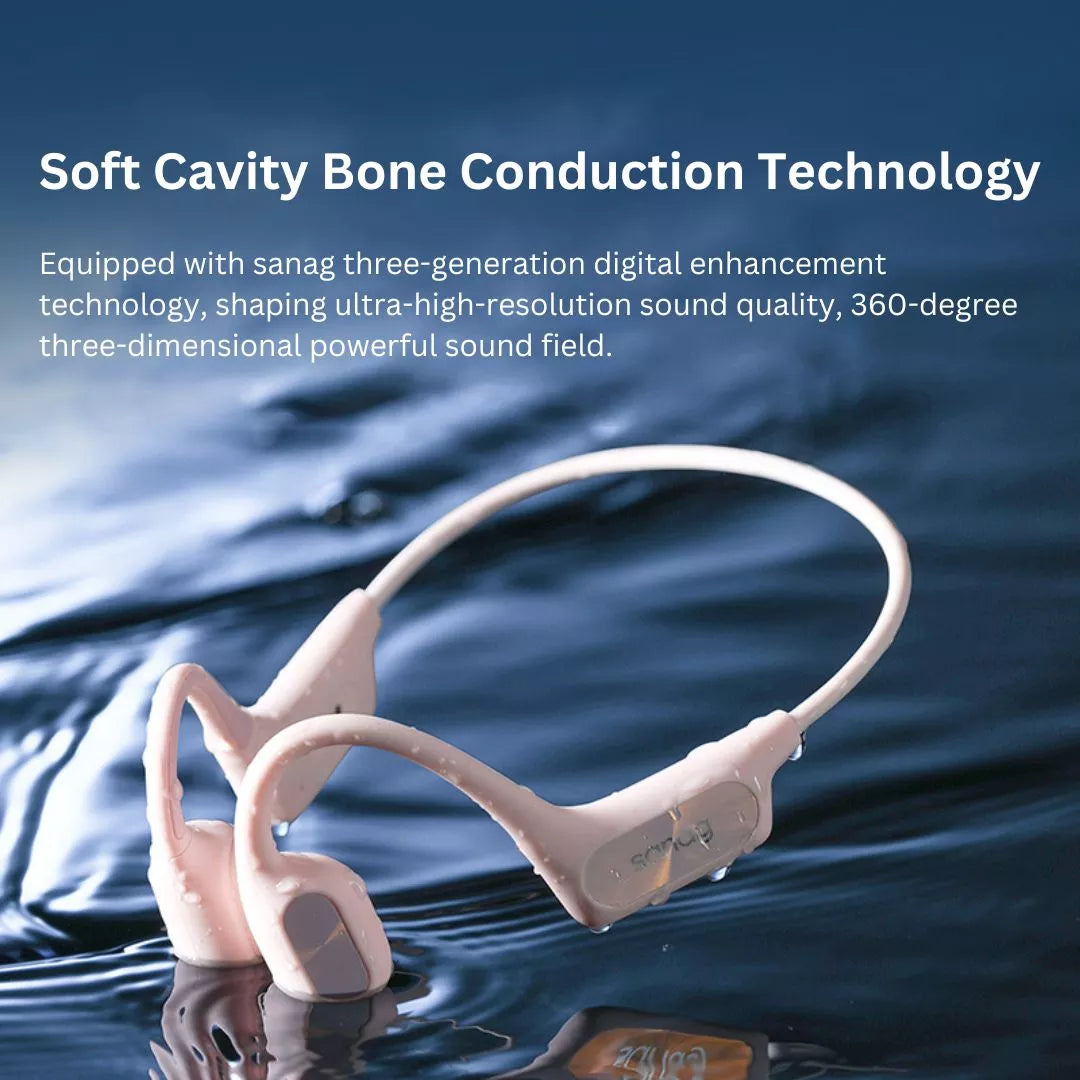 Sanag B51S Pro RunBeat 1st Gen Open Ear Bone Conduction Headphones - Wireless Bluetooth Sport Headset for Running, Cycling & Outdoor Activities