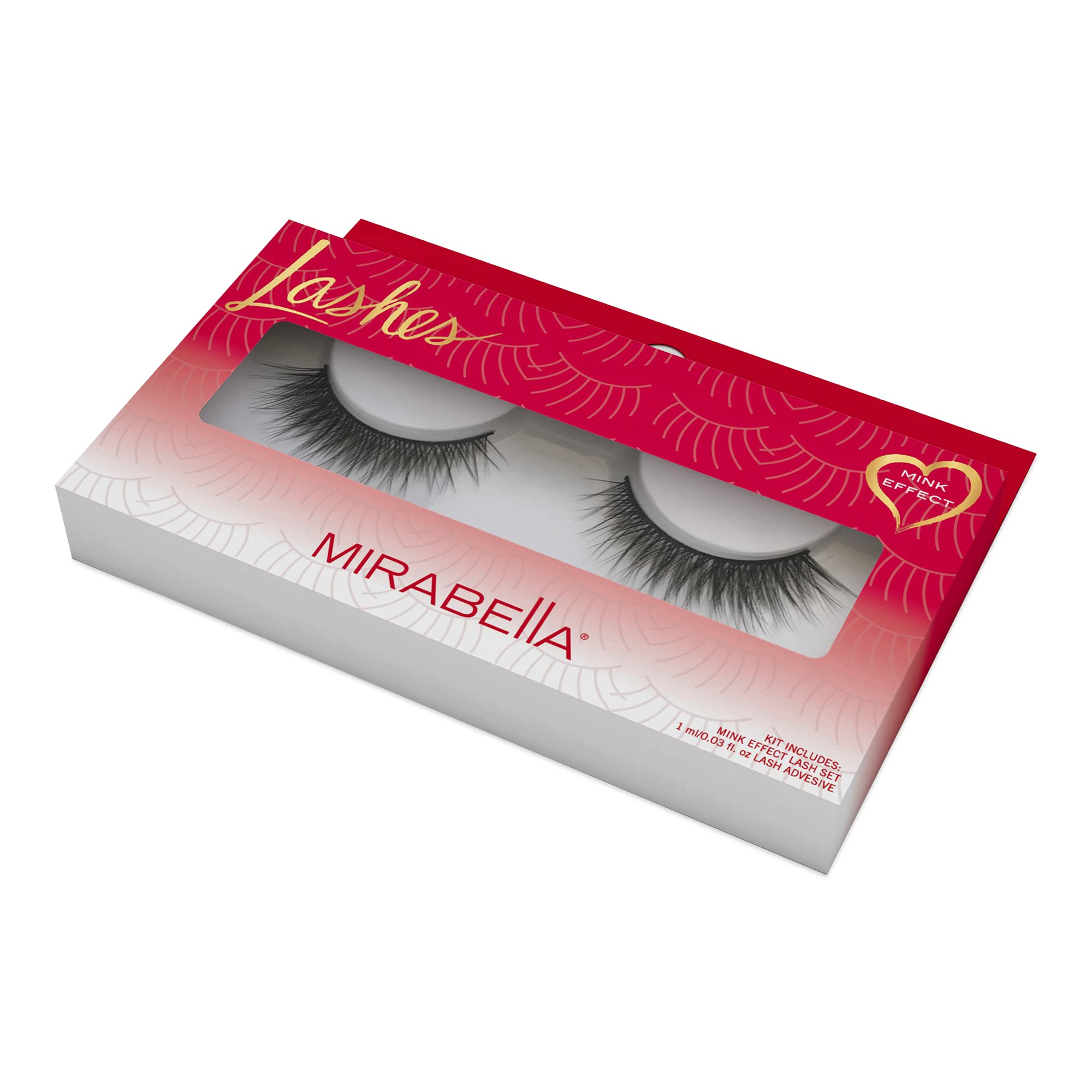 Mirabella Mink Effect Faux Eyelash Kit - 5 Pairs Reusable False Lashes with Lash Glue & Applicator for Natural Volume & Dramatic Look | Perfect for Parties, Weddings & Daily Makeup