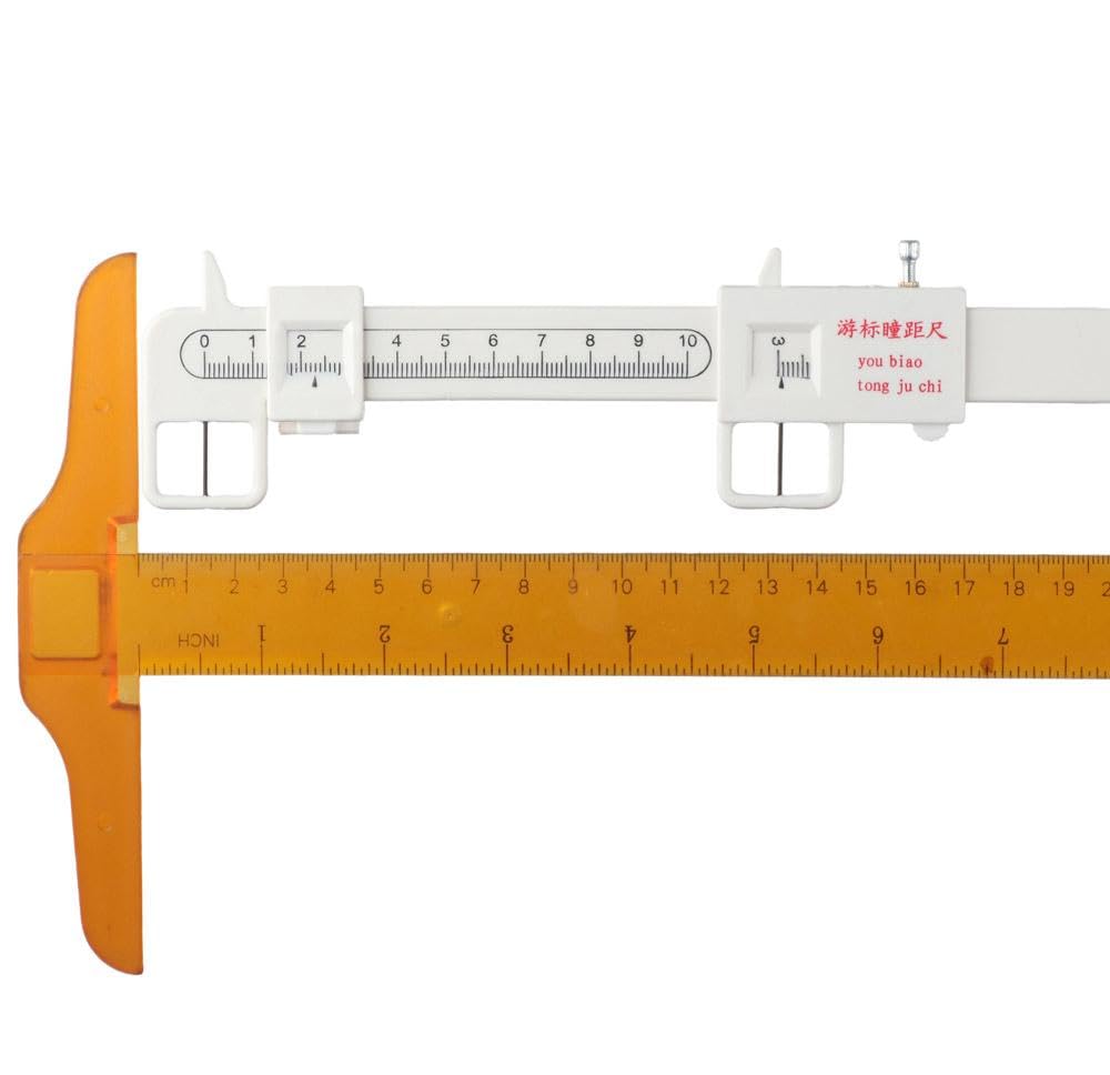 Professional Plastic Pupilometer - Accurate PD Ruler for Eye Exams & Eyeglass Prescriptions | Essential Ophthalmic Tool for Optometrists & DIY Glasses Fitting | Medical-Grade Pupil Distance Measuring Device