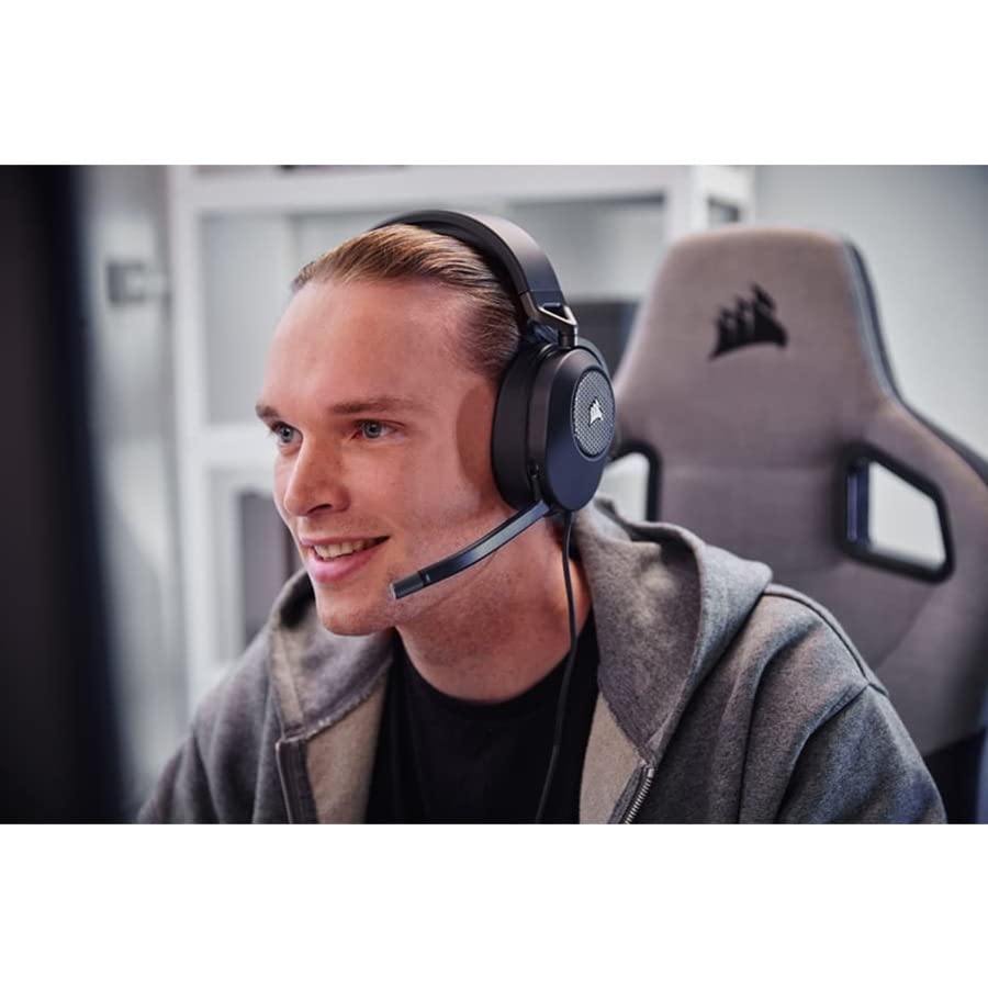 CORSAIR HS65 SURROUND Wired Gaming Headset with Dolby Atmos & SoundID – Multiplatform Compatible (PC, Mac, PS5, PS4, Xbox, Switch, Mobile) – Carbon Black – Perfect for Competitive Gaming & Immersive Entertainment