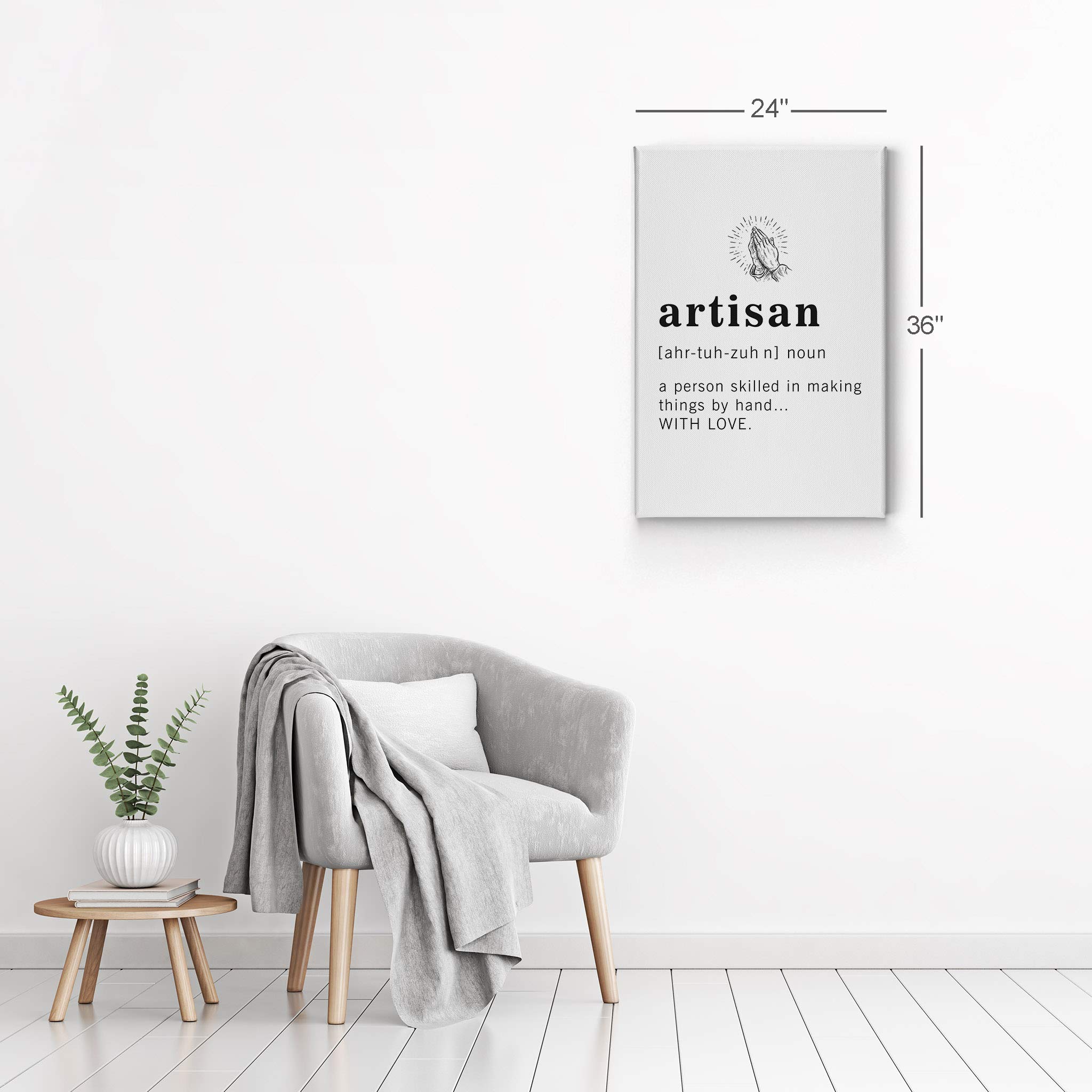 Funny Noun Dictionary Definition of Artisan Canvas Print - Inspirational Quote Wall Art for Office, Living Room, Bedroom & Bathroom - Ready to Hang Home Decor Made in USA (36x24) - Perfect for Gifts, Housewarming & Creative Spaces