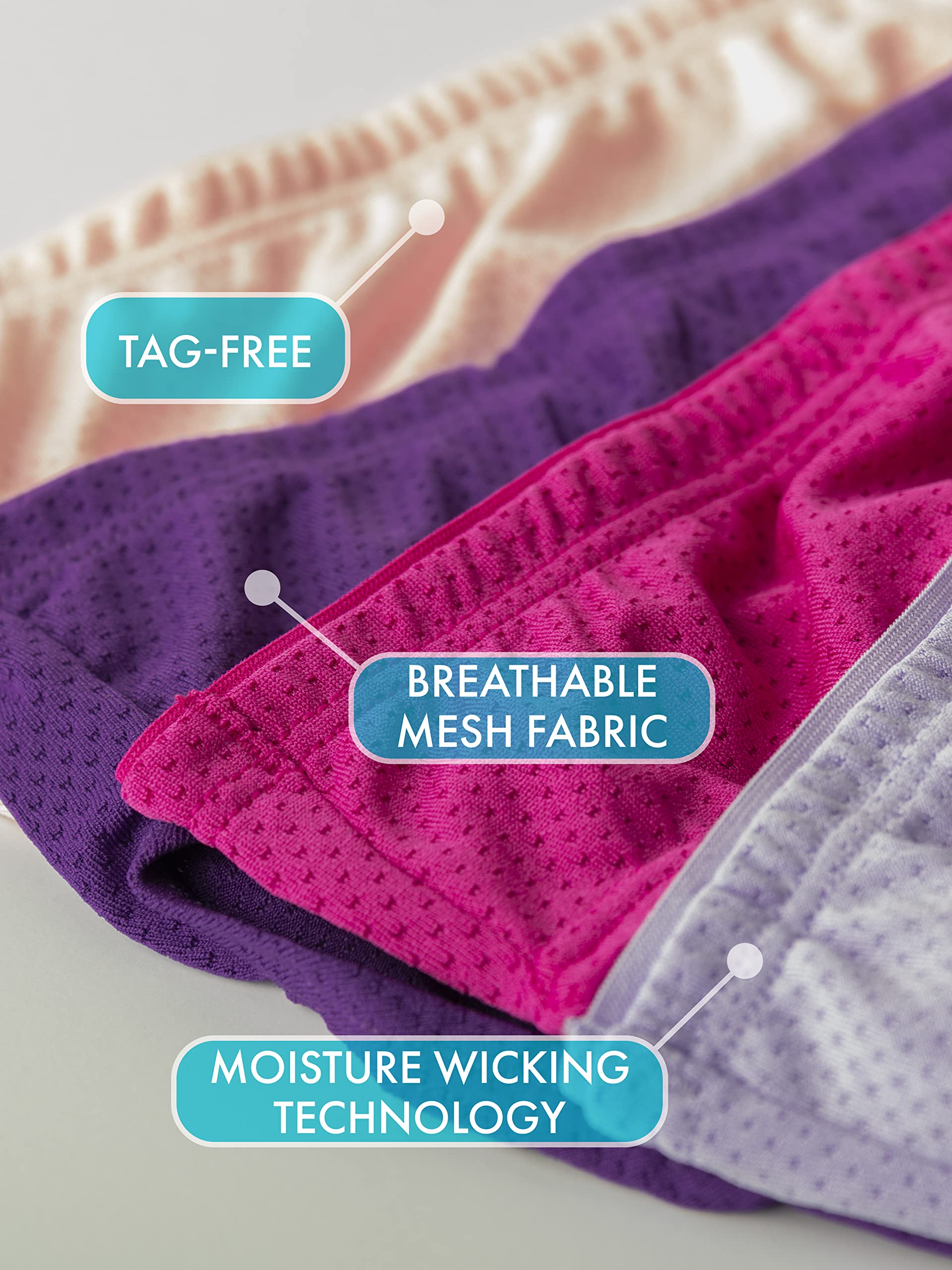 Fruit of the Loom Women's Premium Cotton Underwear - Ultra Soft & Breathable Panties for Everyday Comfort - Perfect for Work, Sleep & Lounge Wear