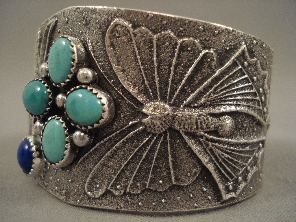 107g Authentic Navajo Dragonfly Native American Silver Bracelet - Handcrafted Sterling Silver Jewelry for Women, Gift for Her, Boho Chic Accessory for Everyday Wear & Special Occasions