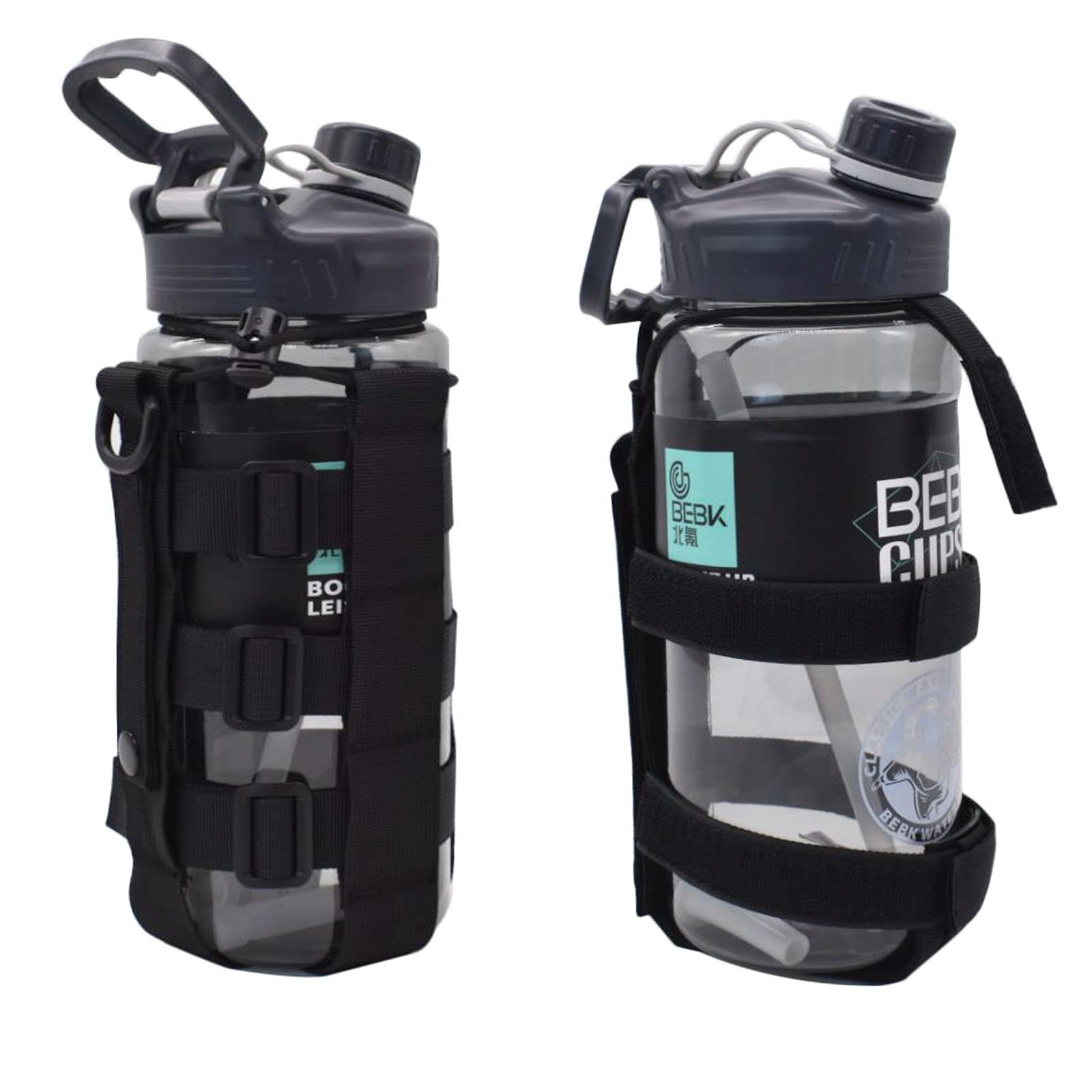 Tactical Water Bottle Holder Pouch - Adjustable MOLLE Belt Bottle Carrier for 17-84 Oz - Customizable Hydration Pack for Hiking, Camping & Outdoor Adventures
