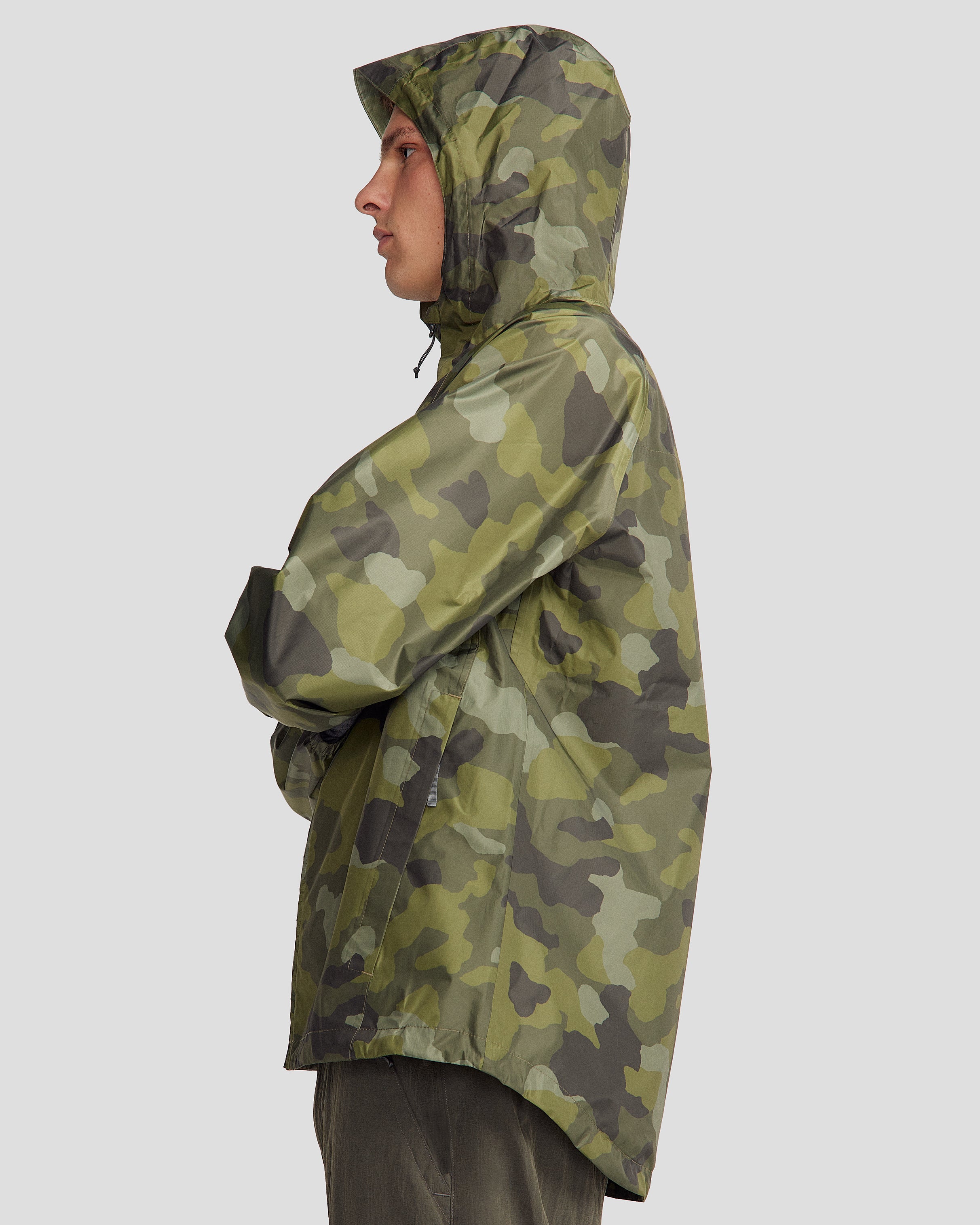 Pocket it 2L Men's Waterproof Rain Jacket v4 - Light Moss Tree Camo Print | Outdoor Hiking & Urban Commute