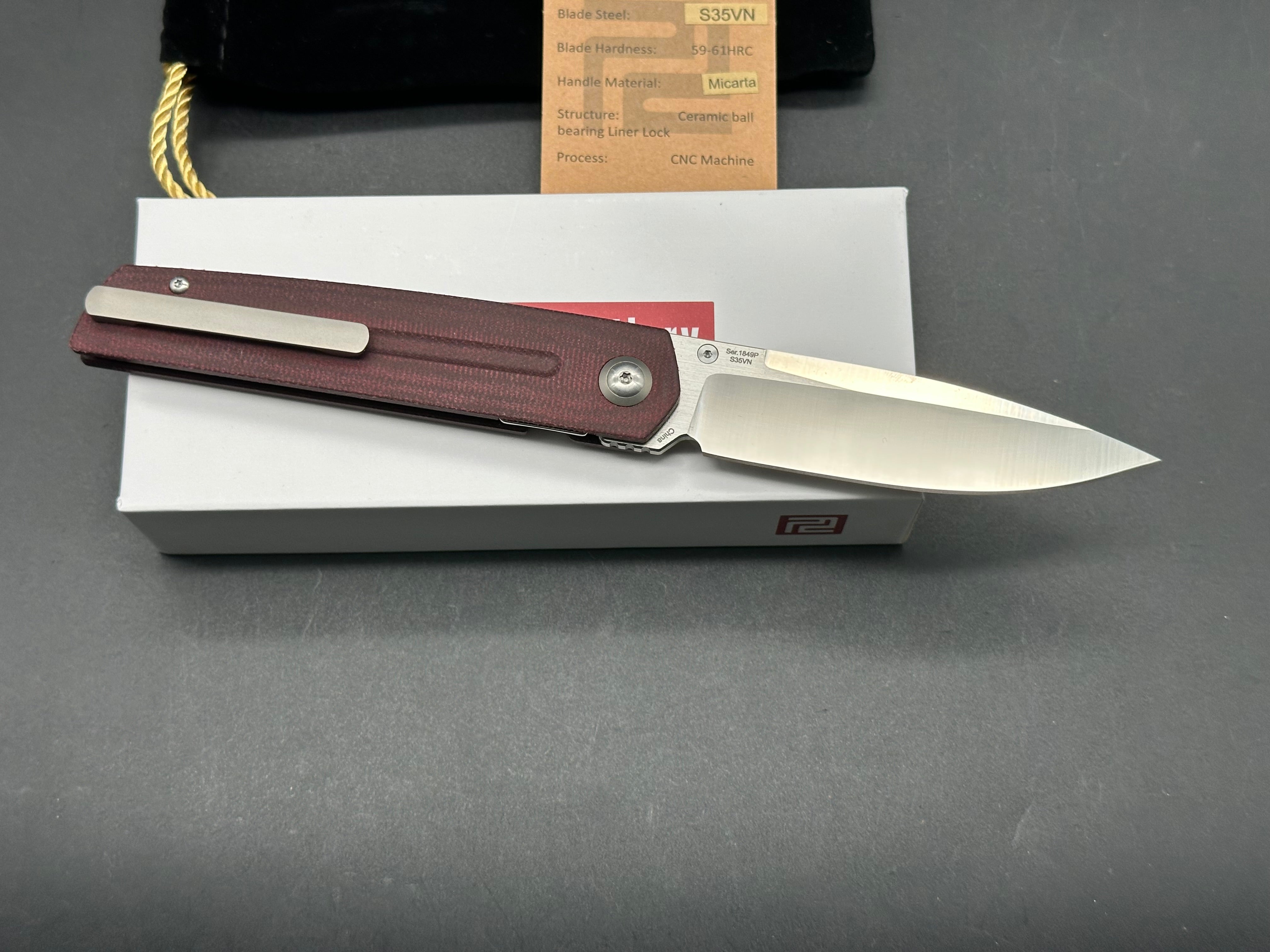 Artisan Cutlery Sirius Liner Lock Folding Knife - 3.5