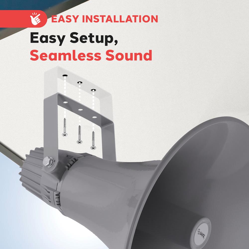 16'' Indoor Outdoor PA Horn Speaker - High Power Weatherproof Loudspeaker for Public Address, Events, and Emergency Announcements