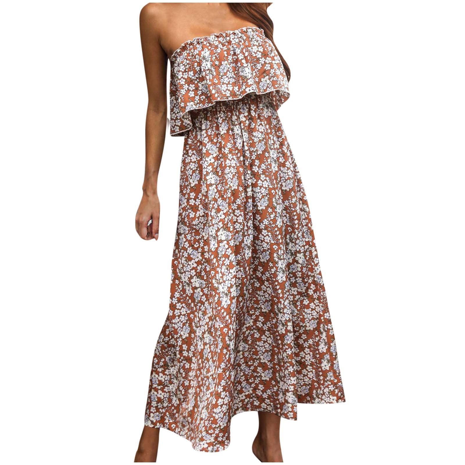 Homlpope Women's Casual Long Dress for Summer & Fall - Stylish Vacation & Everyday Wear - Perfect for Beach, Travel, and Date Nights