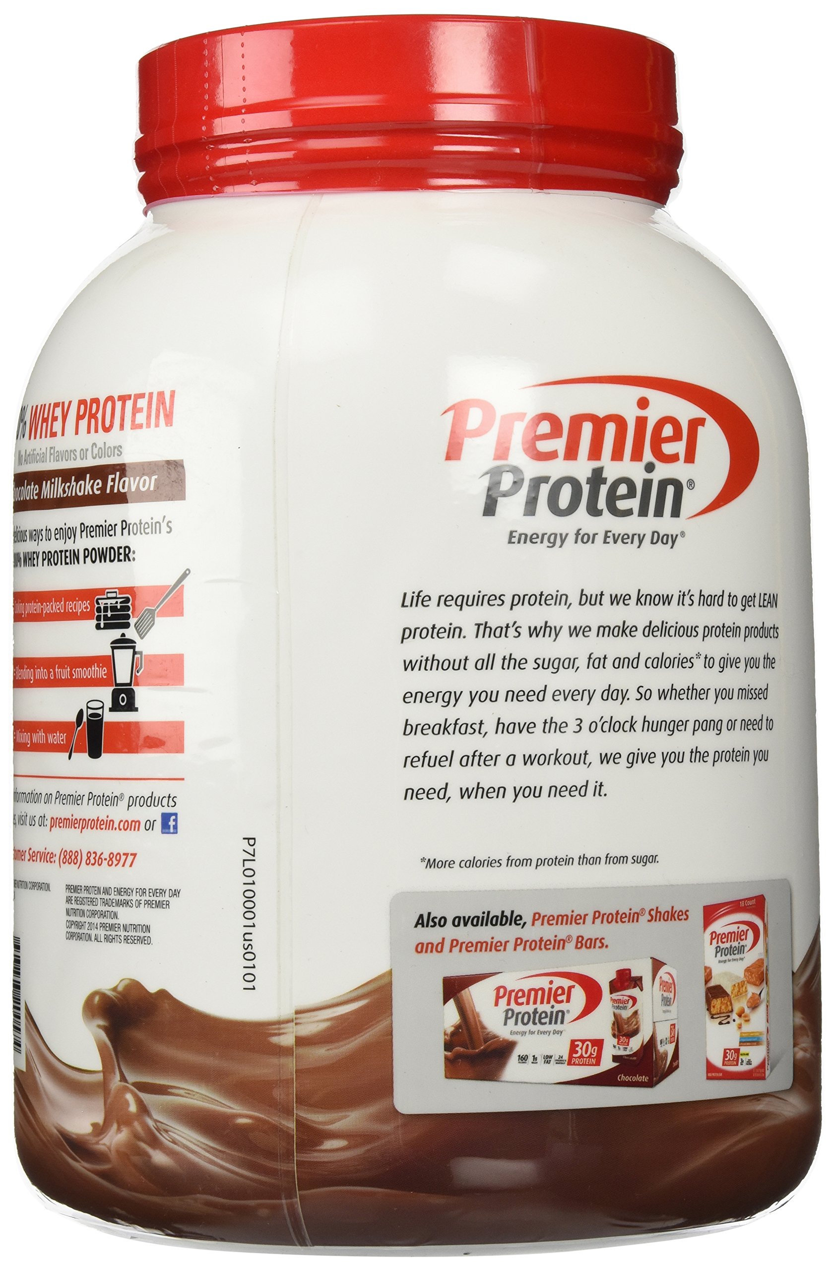 Premier Protein Whey Powder - Chocolate Milkshake Flavor, 3.0 lb (48 Servings) | High Protein Supplement for Muscle Recovery & Weight Loss | Perfect for Post-Workout Shakes, Smoothies & Healthy Breakfasts