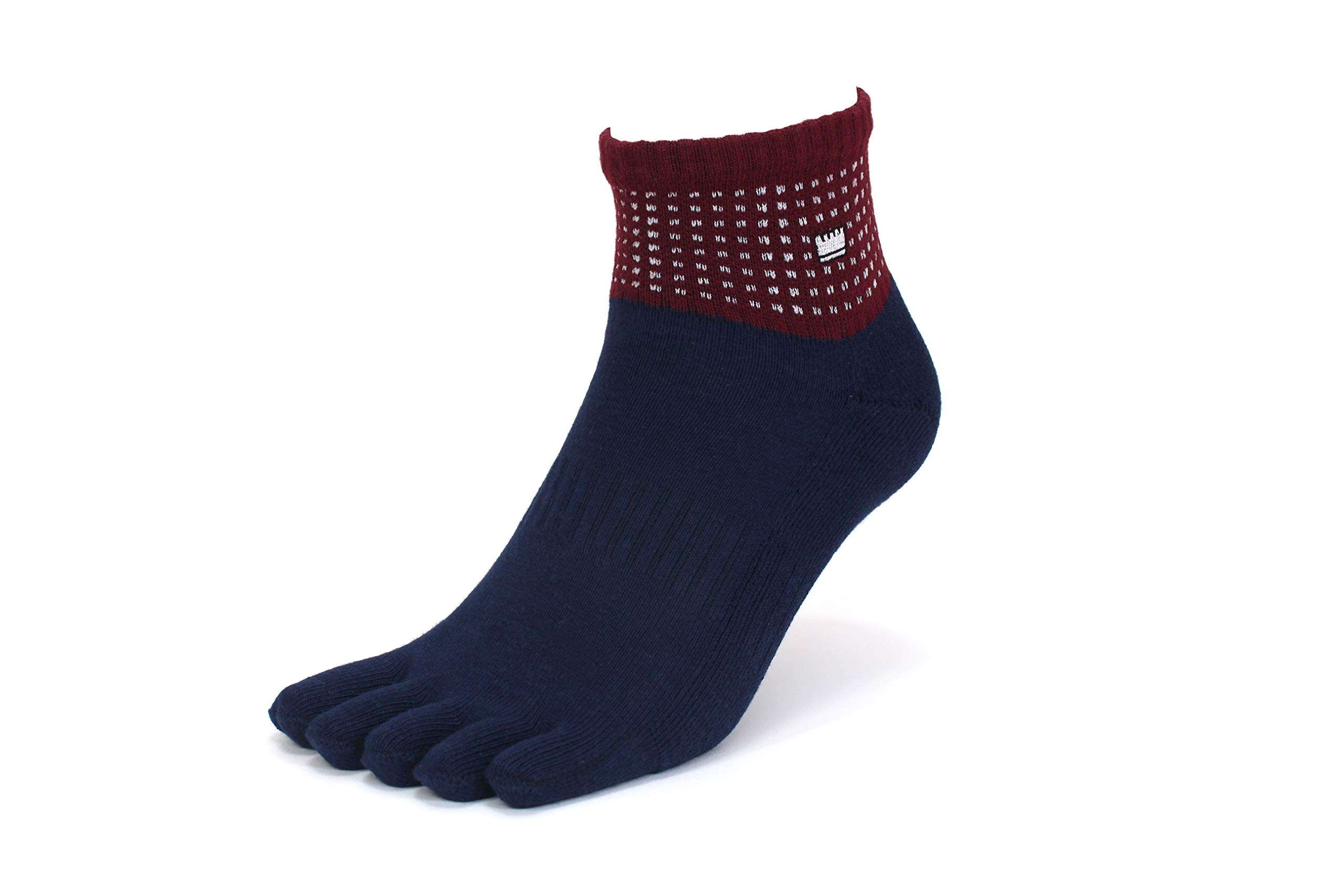 Breathable Cotton Terry Mesh No-Show Five Toe Socks for Running, Golf & Sports - Ankle Crew Socks with Finger Separation for Enhanced Comfort & Performance (Ideal for Gym, Yoga & Outdoor Activities)