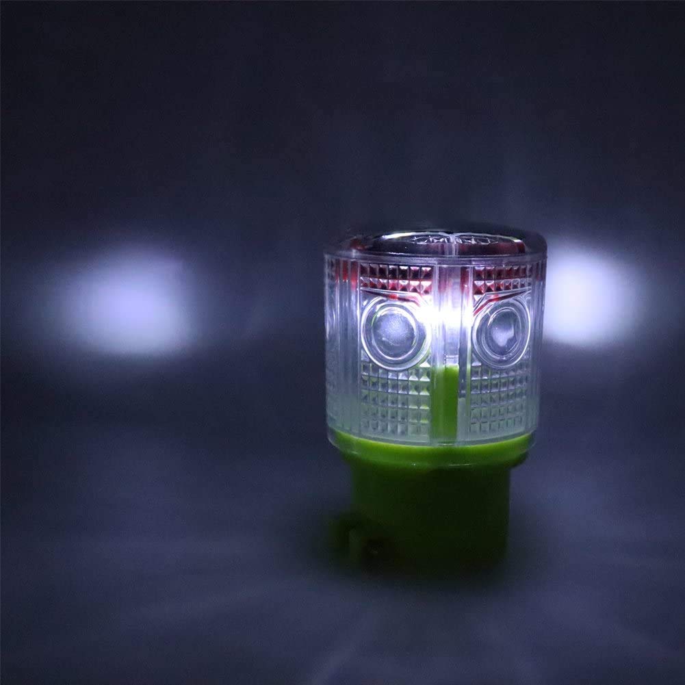 Aolyty Solar Strobe Warning Light - 360 Degree Super Bright LED Flashing Beacon, Waterproof IP48, Single Column Design for Construction, Traffic, Dock, Marine Safety (White) - Ideal for Road Work, Emergency Signals & Hazard Warnings
