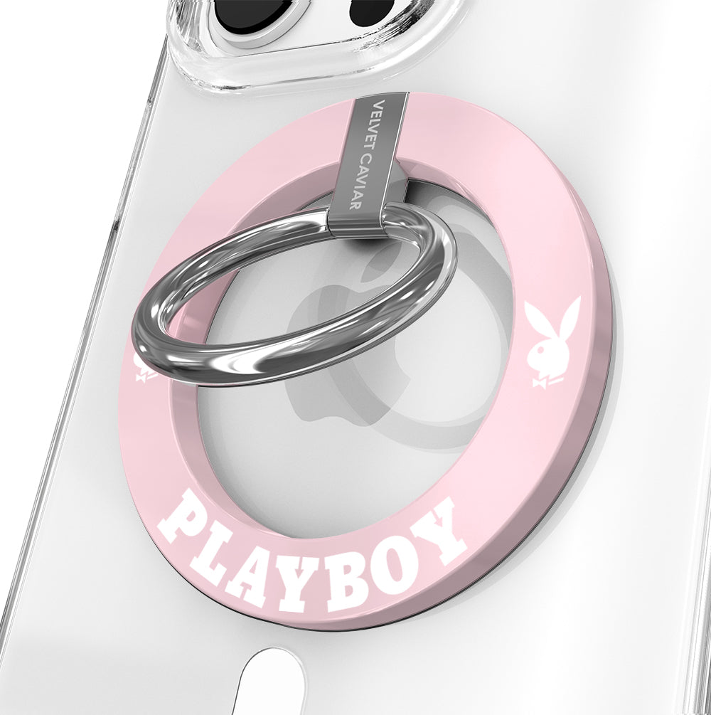 Playboy Pink Bunny MagSafe Grip Ring Holder for iPhone 13/14/15 Pro Max - Cute Phone Stand & Pop Socket for Women, Perfect for Selfies, Gaming, and Hands-Free Viewing