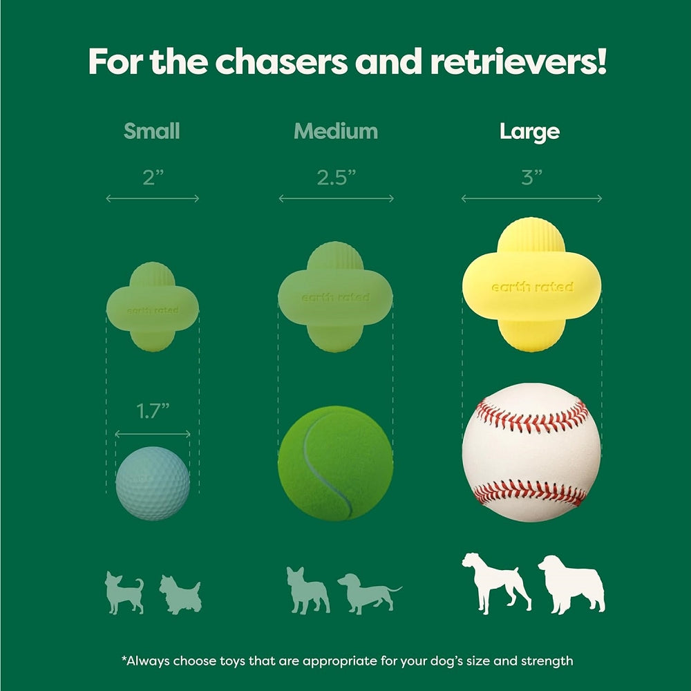 Durable Natural Rubber Dog Fetch Toy - Chew Resistant & Non-Toxic for Outdoor Play, Training, and Interactive Fun with Pets