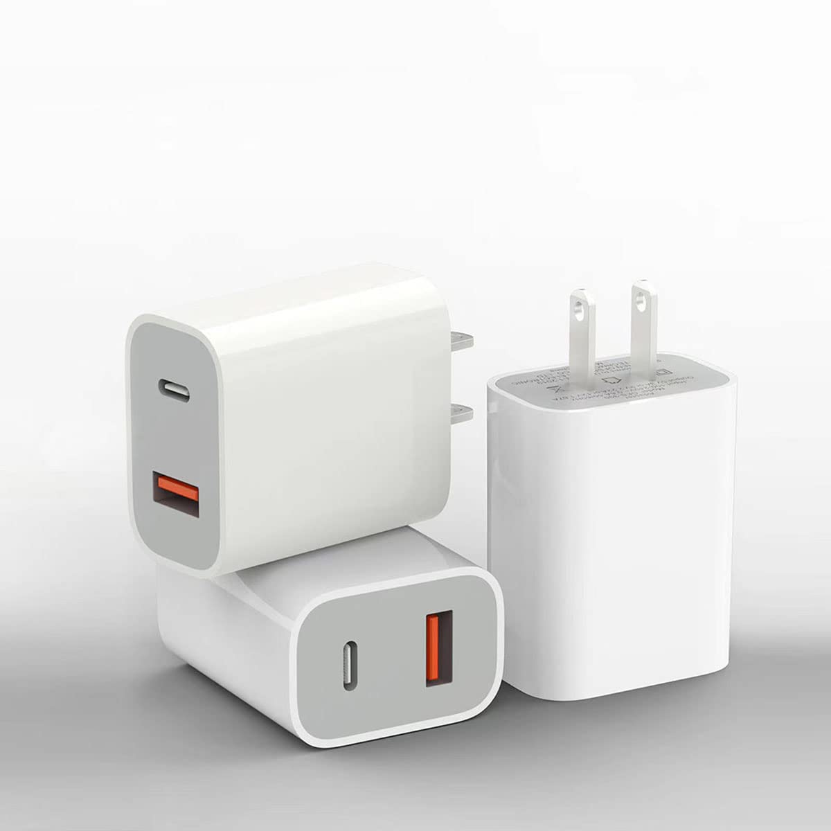 Fast Charger Power Plug for iPhone 12 - QC 3.0 20W 2-Port USB C Wall Charger with Quick Charge Technology | Perfect for Home, Office & Travel Charging Needs