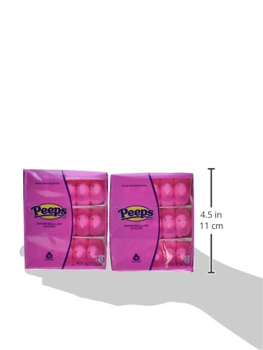 Marshmallow Peeps Pink Chicks Easter Candy - 4.5 oz (15 Count) 2-Pack Box - Sweet Treats for Easter Baskets, Party Favors & Holiday Desserts