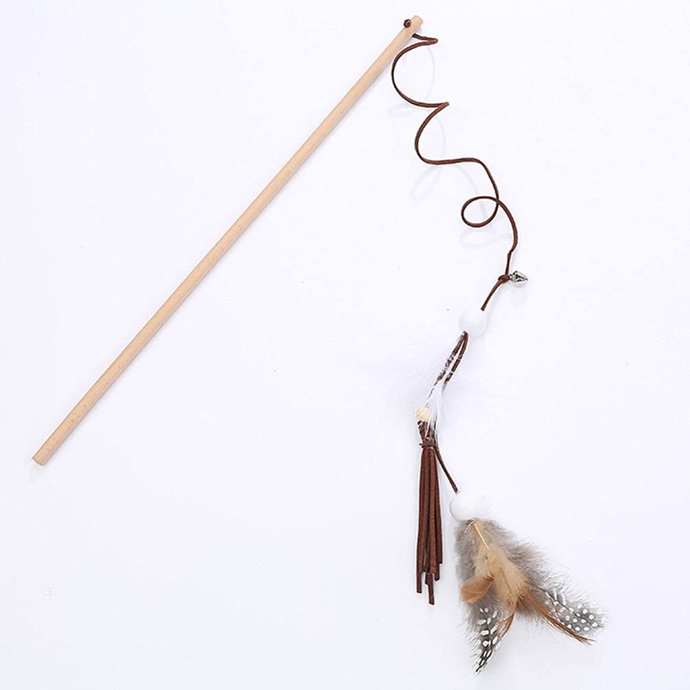 Balacoo 2-Pack Interactive Cat Teaser Wand Toy with Tassel & Wooden Rod - Fun Teasing Stick for Kittens & Adult Cats - Perfect for Playtime, Exercise & Birthday Gifts for Cat Lovers