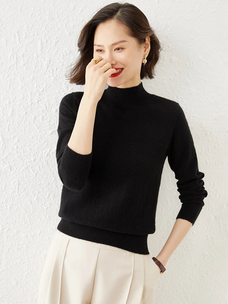Warm Long Sleeve Pullover Sweater for Women - Cozy Knitwear for Fall & Winter - Perfect for Casual Outfits and Layering