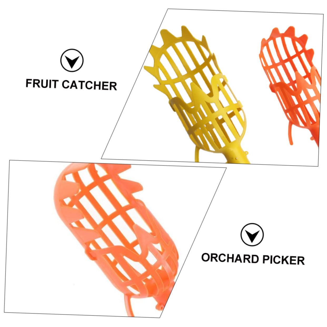 DOITOOL 2-Pack Twist-On Fruit Picker Tool - Harvest Basket Attachment for Cherry, Berry, Orange, Blueberry, Mango, Avocado, Lemon & Peach - Perfect for Home Garden, Orchard Harvesting and Farm Fruit Picking