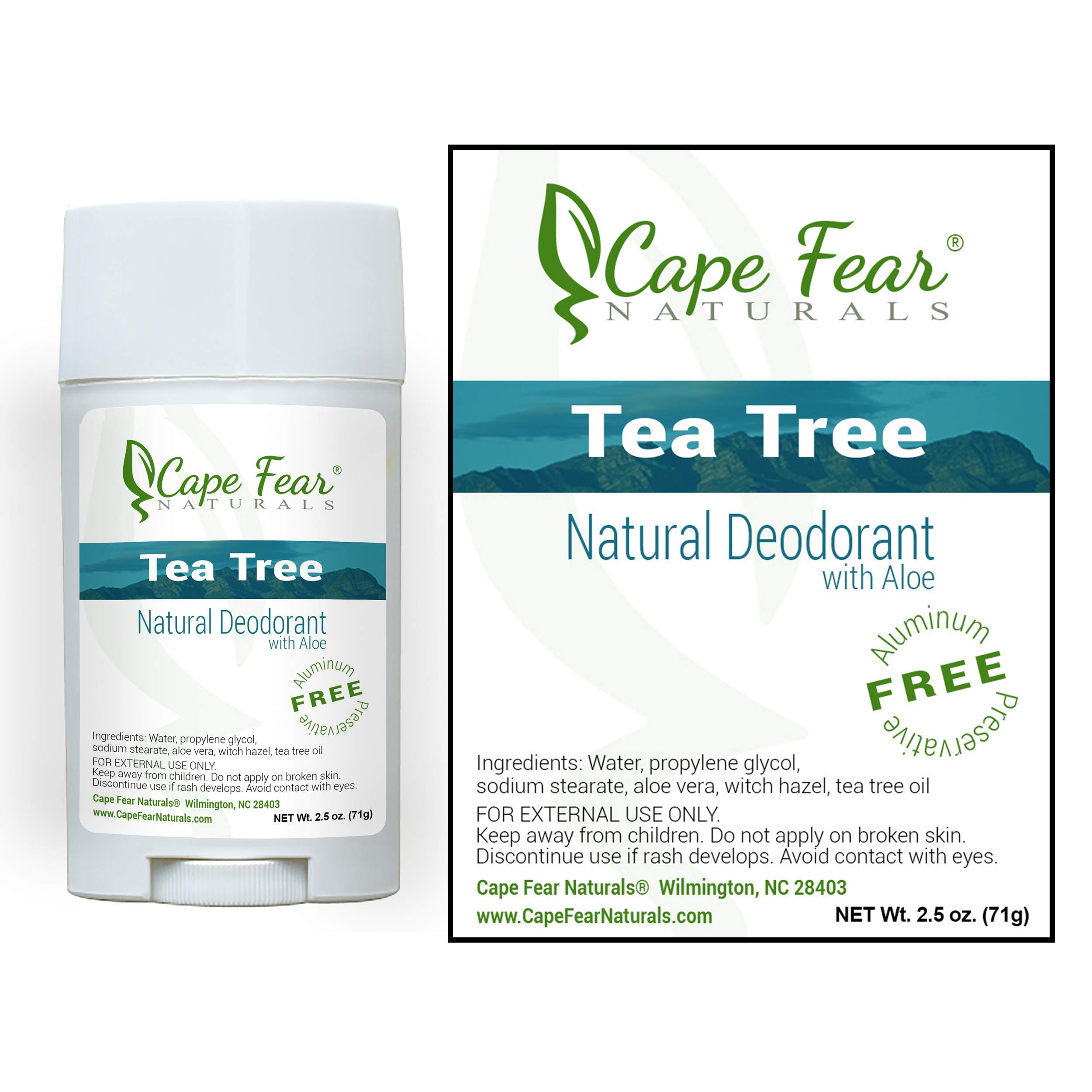 Natural Tea Tree Deodorant Stick - 2.5oz, Aluminum & Preservative Free - Fresh All Day for Men & Women - Perfect for Gym, Work & Outdoor Activities