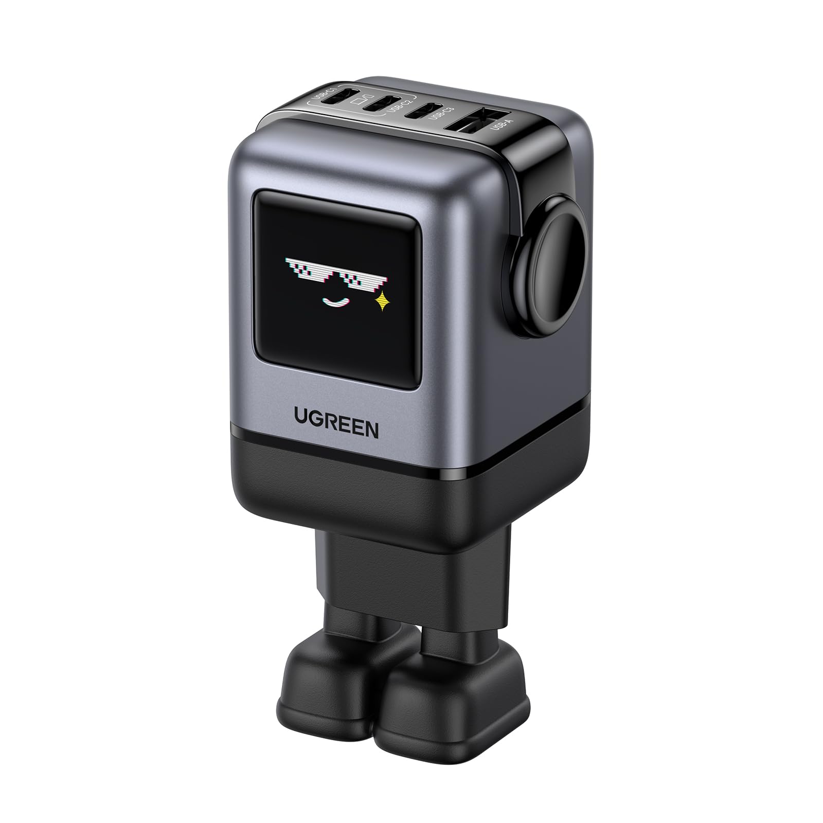 UGREEN 100W GaN USB C Charger - 4 Port Fast Charging Block with PPS for iPhone 16 Pro Max/15/14/13/12, Galaxy S24/S23/A15, iPad & MacBook - Compact Robot Design for Home, Office & Travel Charging