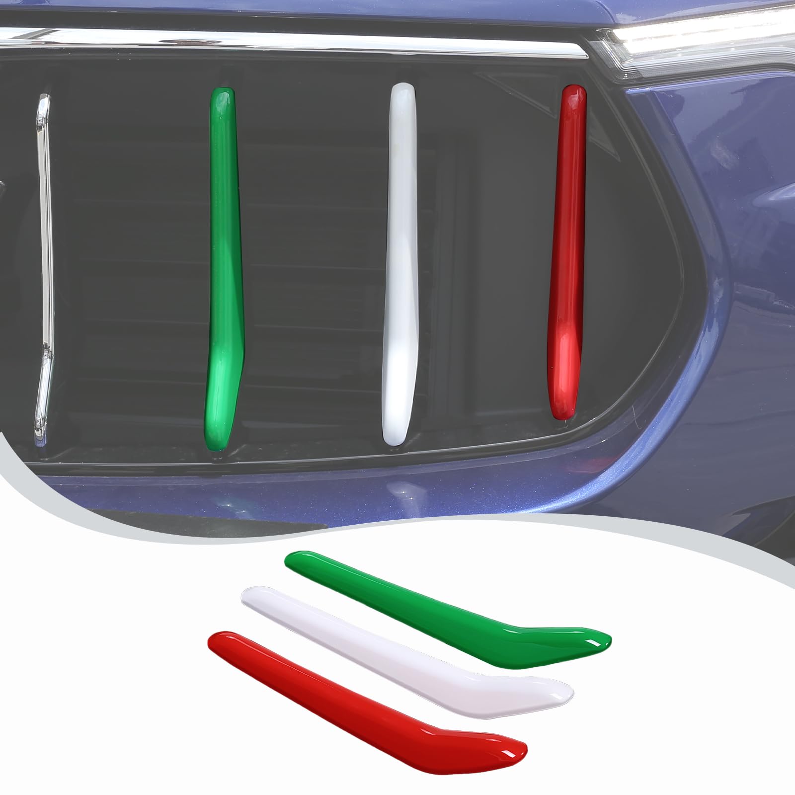 Maserati Levante Front Grill Decoration Strips Trim - 3PCS Chrome Grille Insert for 2016-2021 Models | Car Exterior Accessories for Luxury SUV Customization & Styling