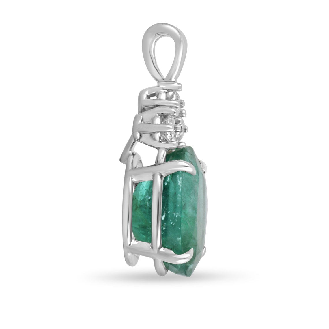 5.24 Carat Oval Emerald Solitaire Pendant Necklace in 14K Gold - Elegant Jewelry Gift for Women, Perfect for Weddings, Anniversaries & Special Occasions