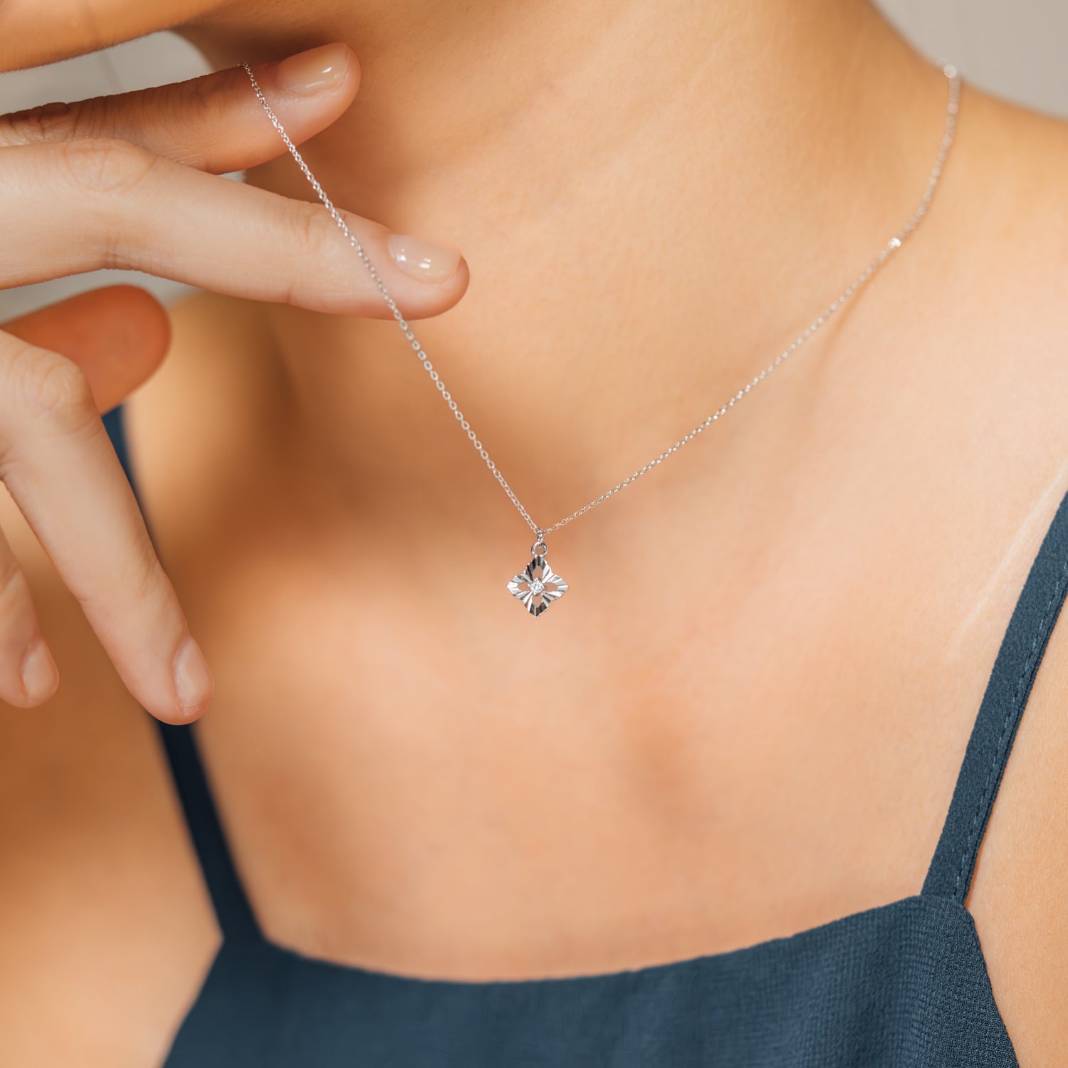 Silver Casablanca Mirage Necklace - Elegant & Timeless Jewelry for Women | Perfect for Weddings, Parties & Everyday Wear