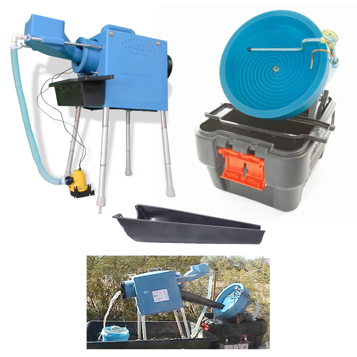 Desert Fox Gold Panning Machine & Mountain Goat Trommel with Transfer Kit - Portable Gold Mining Equipment for Prospecting & Outdoor Adventures