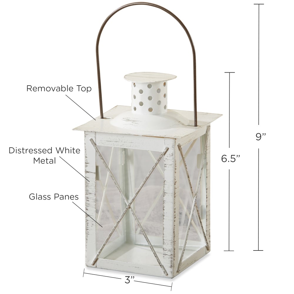 Luminous White Lantern Tea Light Holder - Medium Size Decorative Candle Holder for Wedding, Party, Garden & Home Decor