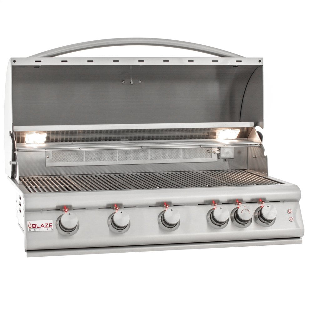 Blaze 40 Inch 5 Burner LTE Gas Grill with Rear Burner & Built-in Lighting System - Propane Fuel - Perfect for Backyard BBQs, Outdoor Cooking & Patio Entertaining