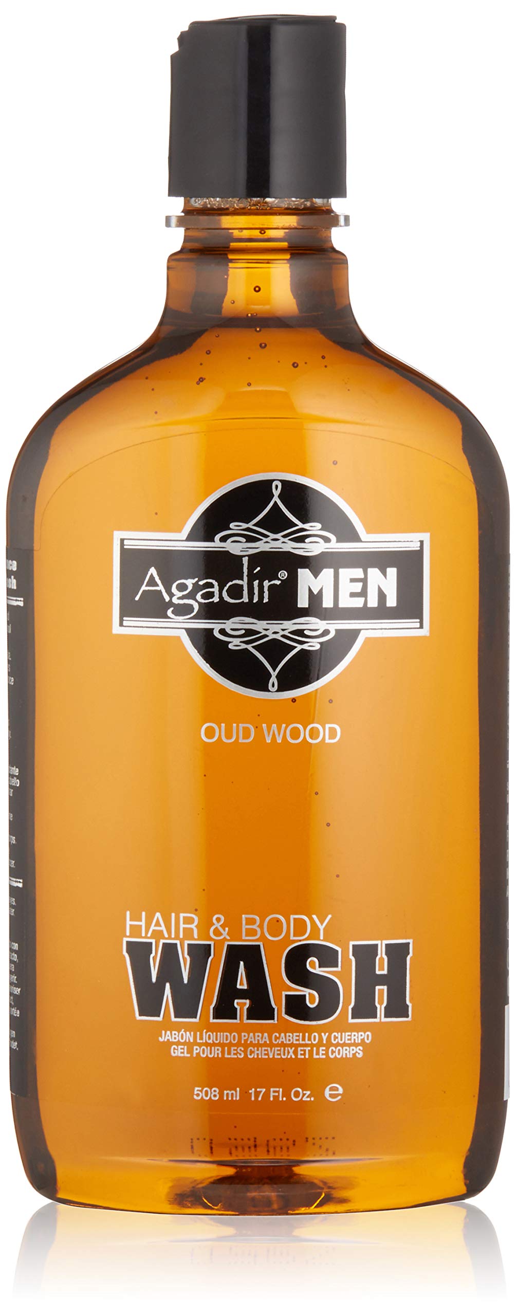 AGADIR Men's Hair & Body Wash - 17 Fl Oz | All-in-One Shower Gel for Men | Perfect for Gym, Travel & Daily Use