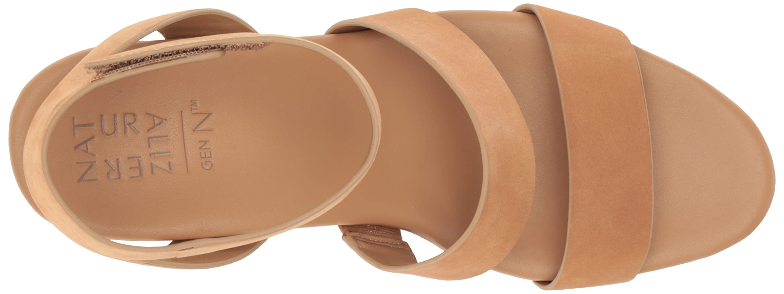 Naturalizer Women's Gen-N Ignite Double Strap Lightweight Wedge Sandal - Comfortable Nubuck Leather Casual Shoes for Women (Cookie Dough, Size 12W) | Perfect for Summer, Beach, Vacation & Everyday Wear