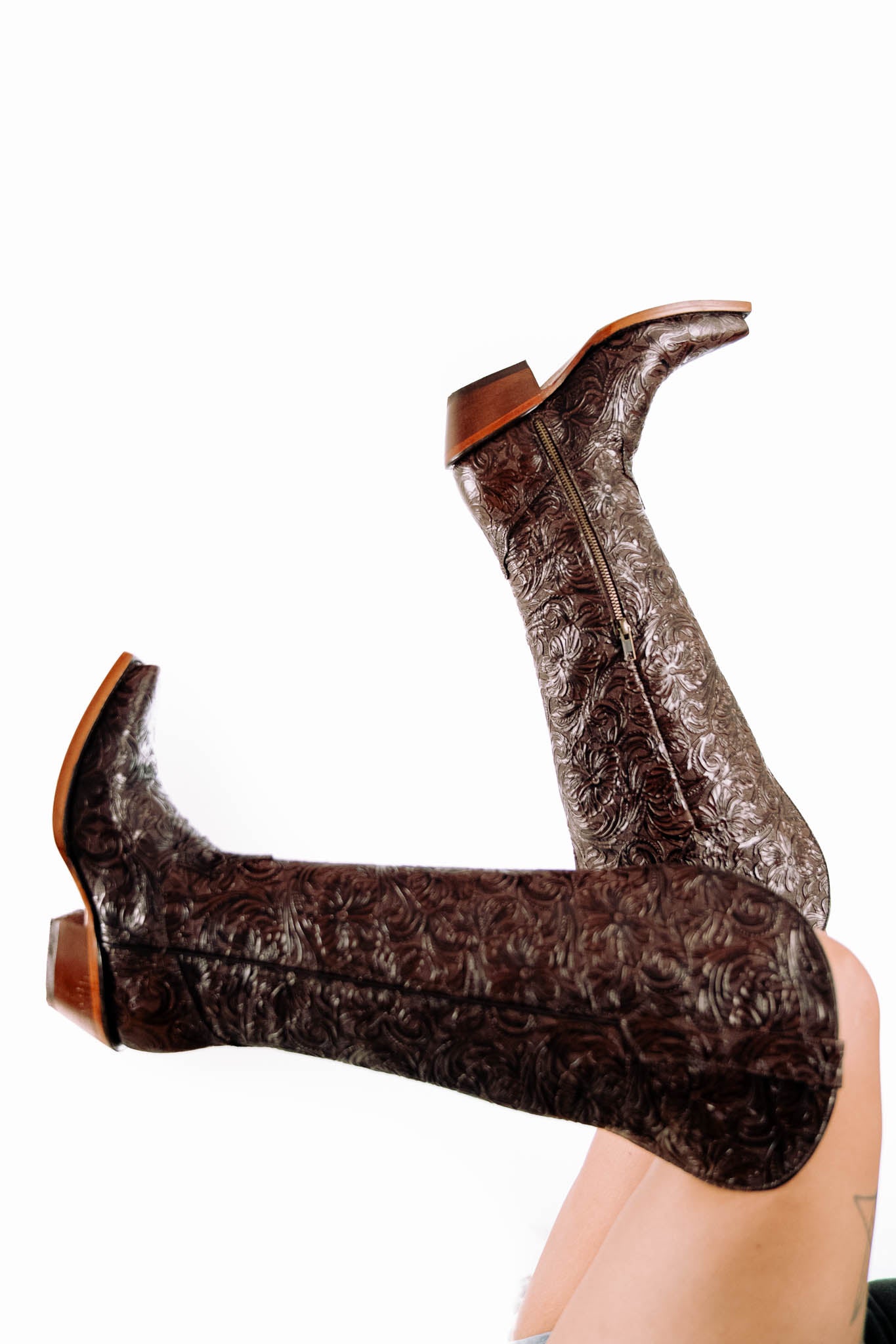 Nancy Women's Tall Wide Calf Snip Toe Cowgirl Boots - Western Riding Boots for Country Dancing, Rodeo & Everyday Wear