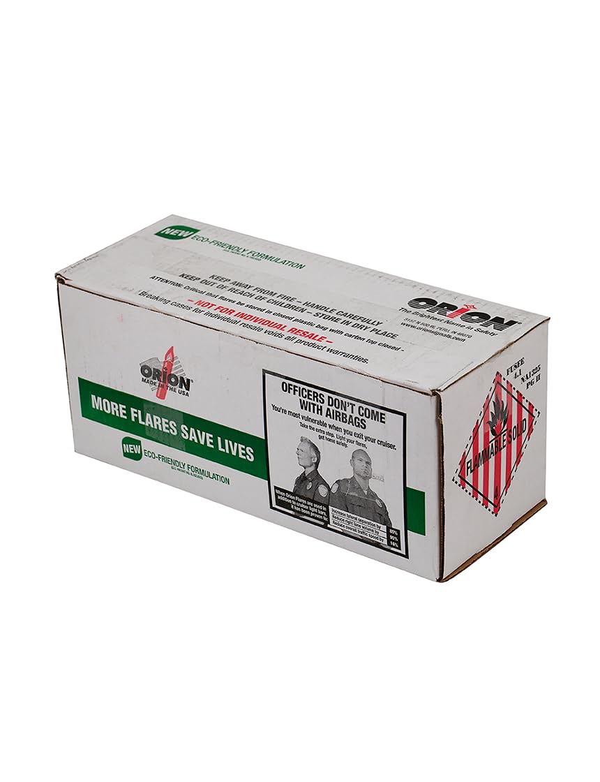 Orion Road Safety Flare 36 Pack - Waxed Emergency Road Flares for Highway, Roadside & Car Safety - 30 Minute Burn Time, No Stand Needed - Perfect for Nighttime Breakdowns, Construction Zones & Emergency Signaling