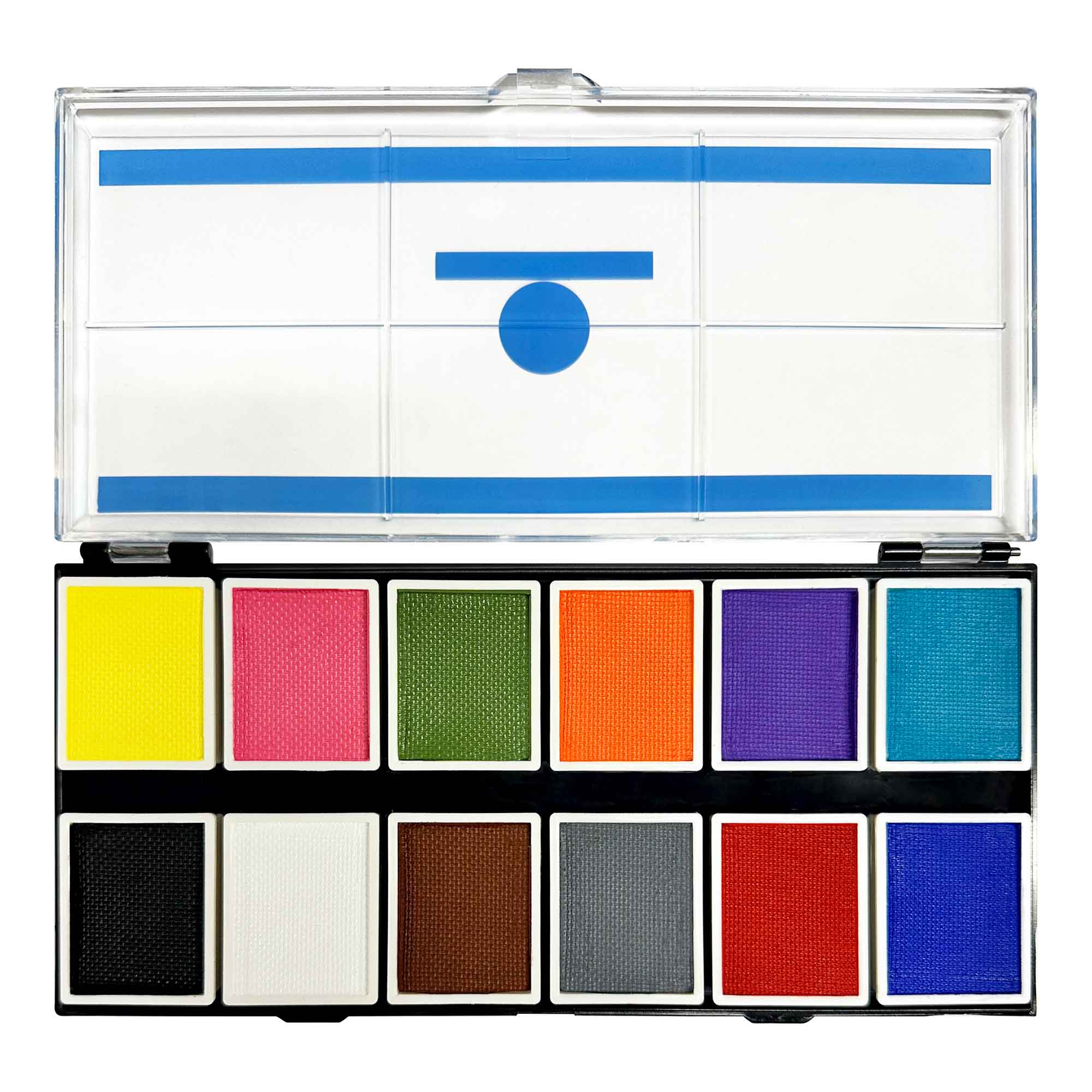 12-Color Water Activated Face & Body Paint Palette - Safe for Kids & Adults - Perfect for Halloween, Cosplay & Face Painting Parties
