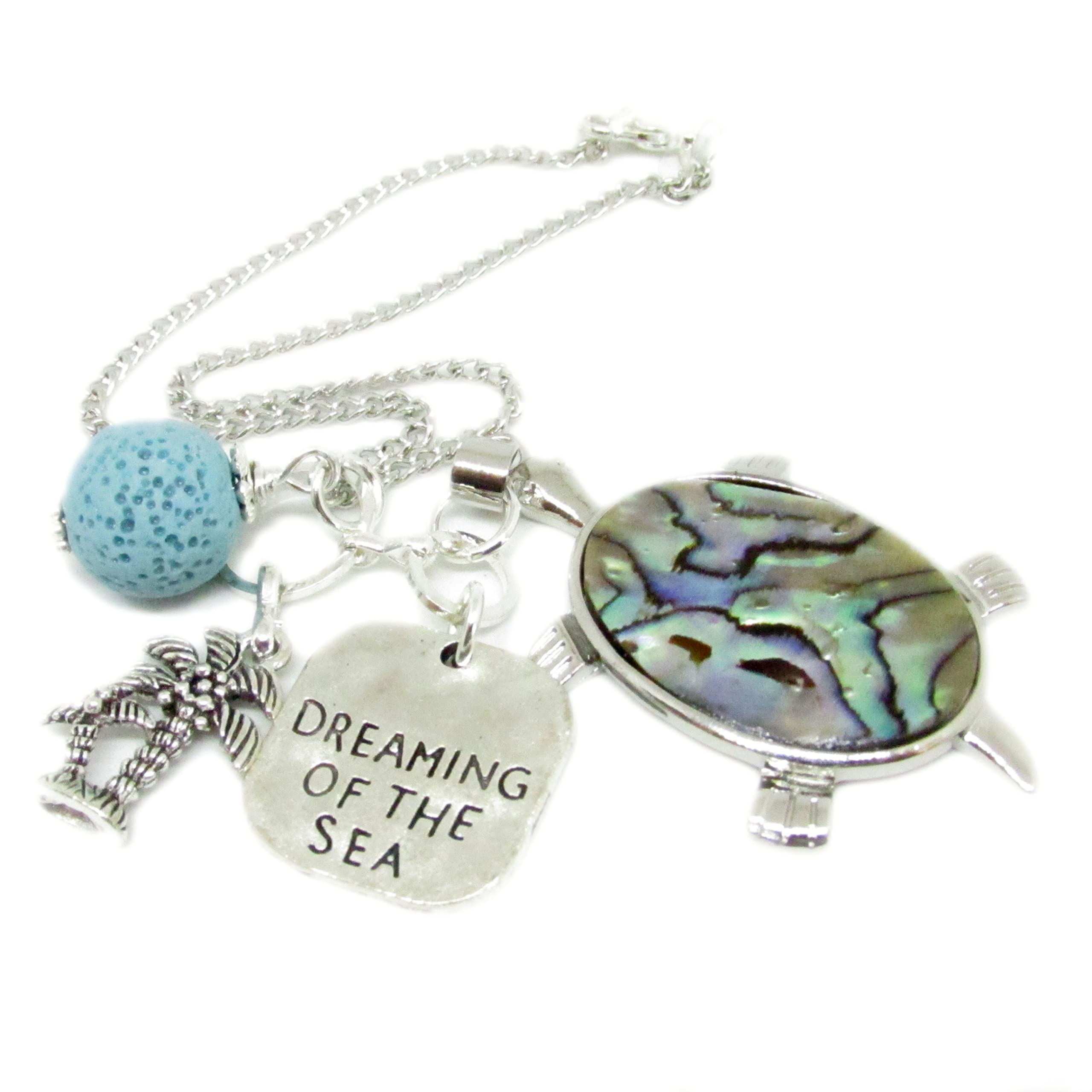 Cute Sea Turtle Car Accessories - Rear View Mirror Charm & Beach Keychain for Women | Perfect Valentine's Day Gifts, Beach Vacation Souvenirs & Summer Car Decor