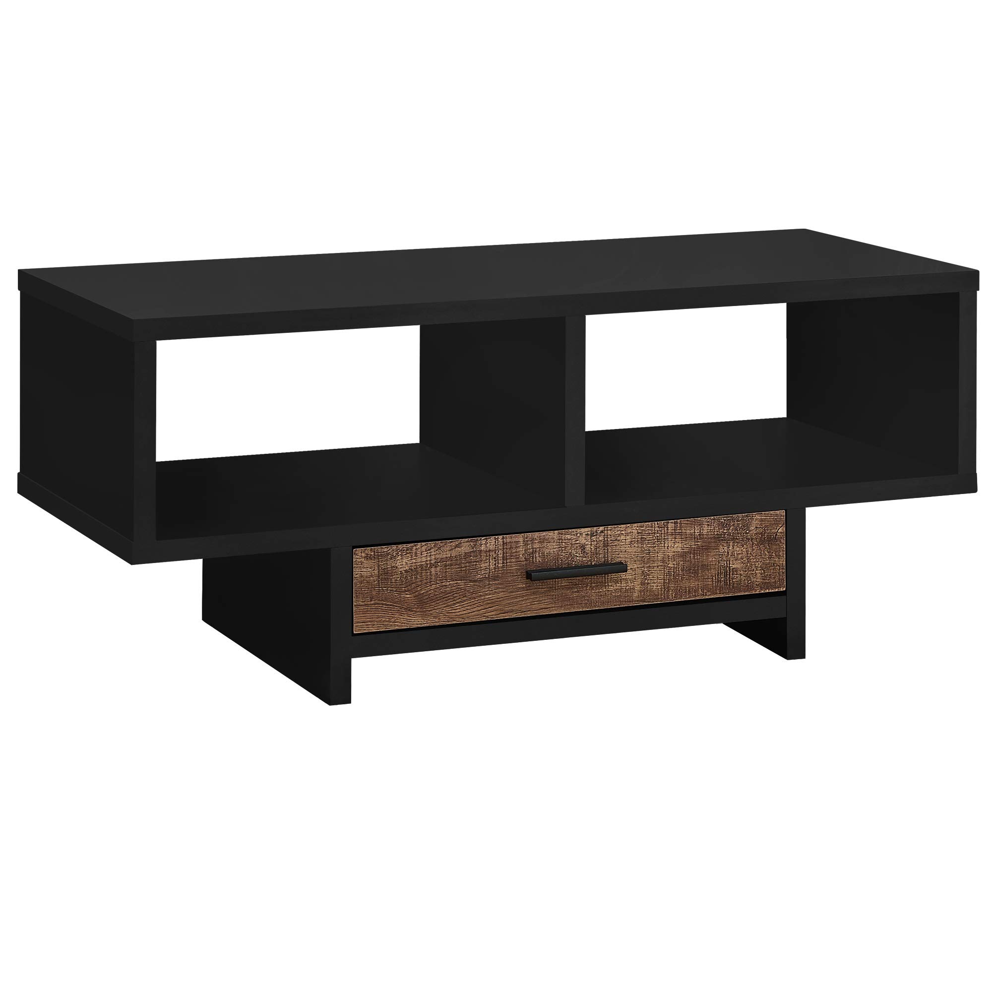 Ergode Coffee Table - Black/Brown Reclaimed Wood-Look Modern Living Room Furniture for Small Spaces - Perfect for Apartments, Condos & Cozy Homes