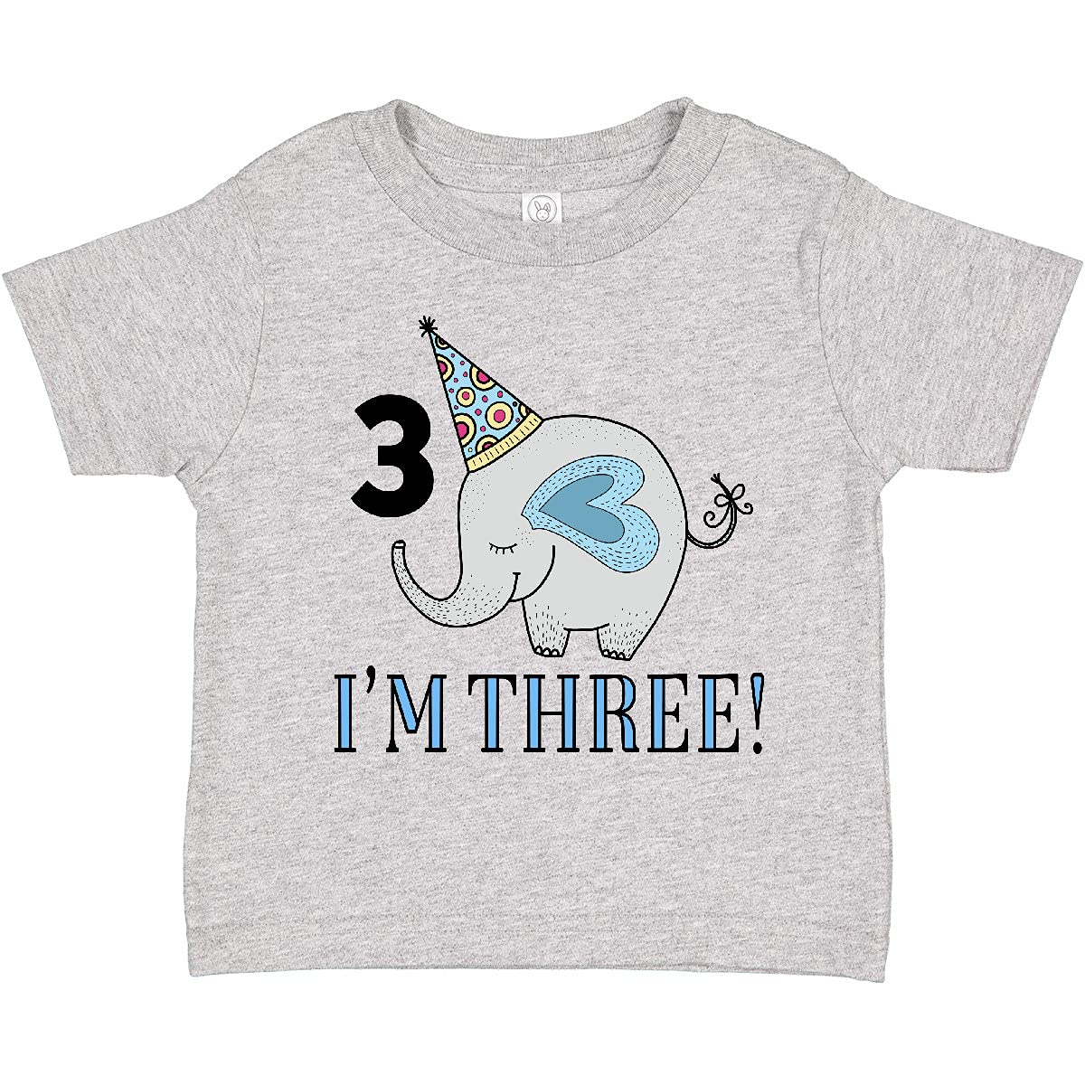 Inktastic 3rd Birthday Elephant Graphic Tee - Cute 3 Year Old Toddler T-Shirt for Boys & Girls - Perfect for Birthday Parties, Photo Shoots & Everyday Play