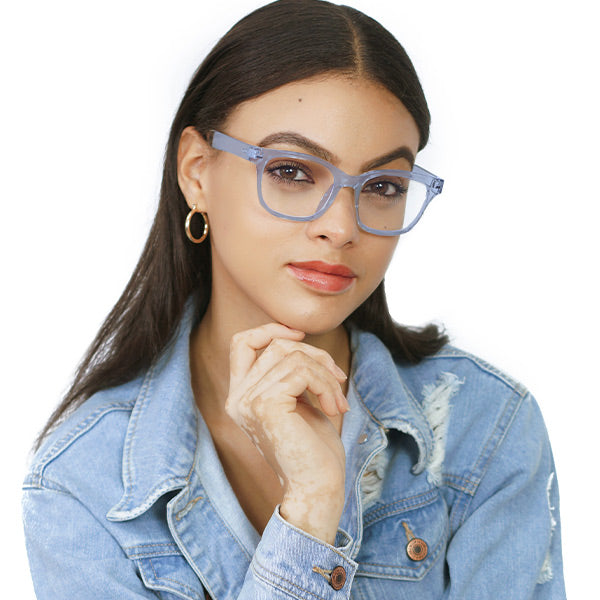 Stella Prescription Sky Blue Light Blocking Glasses for Computer & Screen Use - Reduce Eye Strain & Improve Sleep