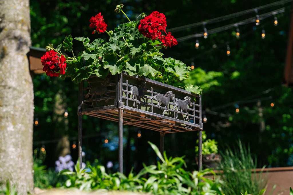 Outdoor Horse Flower Box Stand - Rustic Wooden Planter Holder for Garden, Patio, and Home Decor | Perfect for Flowers, Herbs, and Succulents