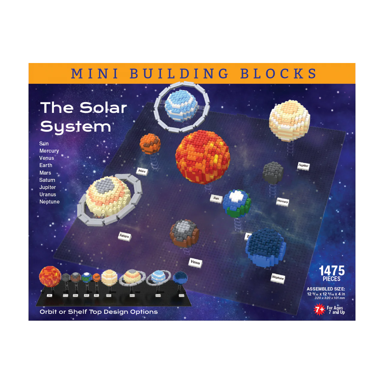 Mini Block Solar System Model - Educational STEM Toy for Kids, DIY Building Kit - Perfect for Science Projects, Classroom Learning & Space Exploration Enthusiasts