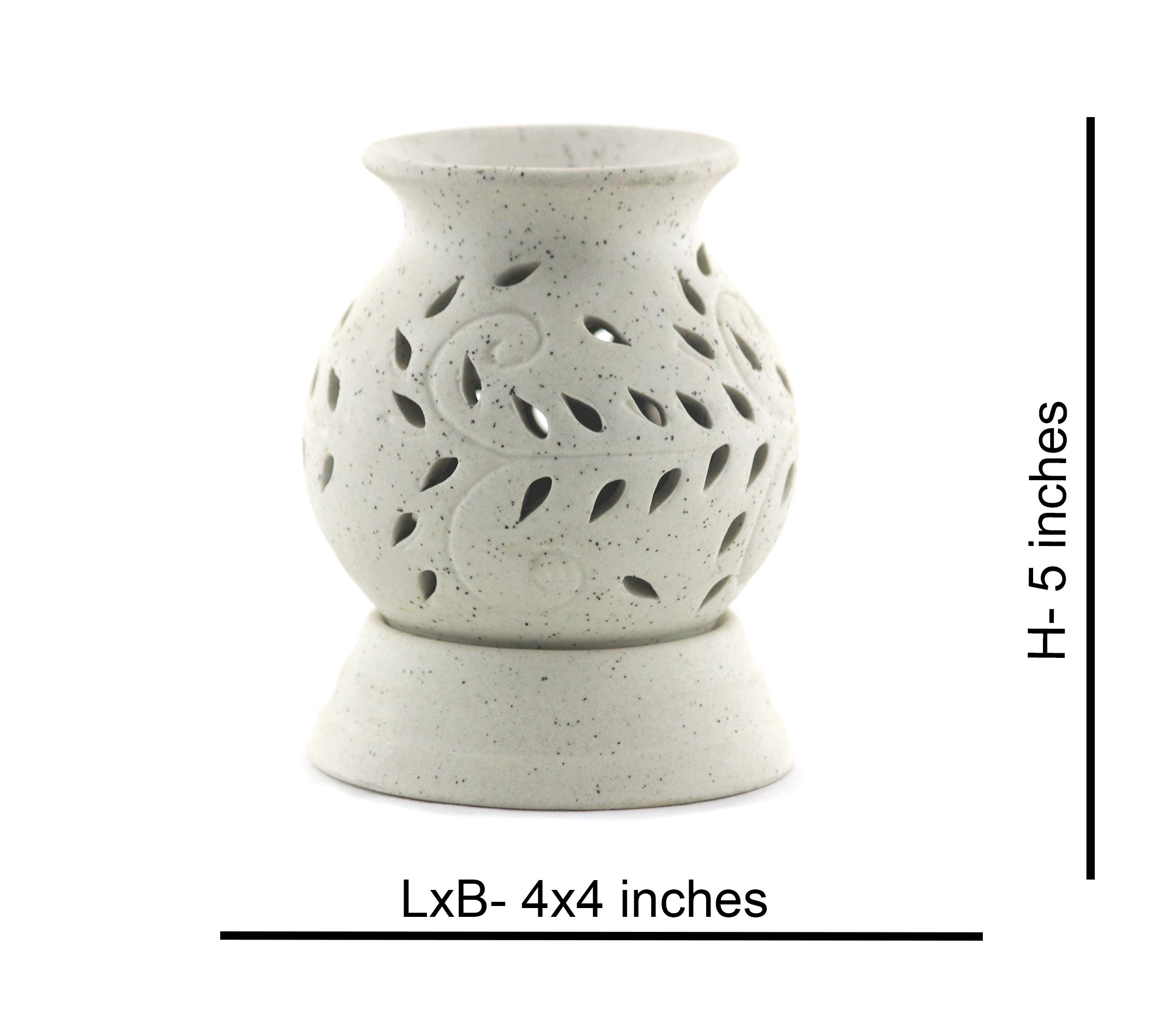 Brahmz Electric Aroma Oil Diffuser - Ancient Matki Shape with Bulb, Aroma Burner for Home & Office (White, Includes 10g Rose & Vanilla Fragrance Oil) | Perfect for Relaxation, Yoga, Meditation & Aromatherapy