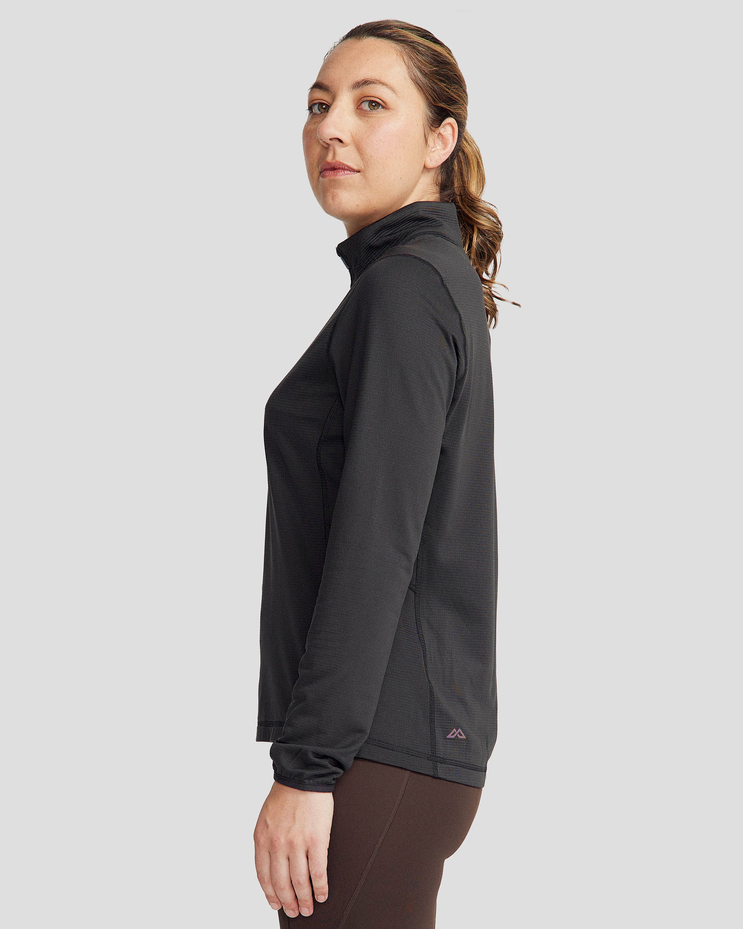 Women's Seeker Fleece ¼ Zip Pullover - Soft Thermal Winter Jacket for Hiking & Outdoor Activities - Black Stingray Color