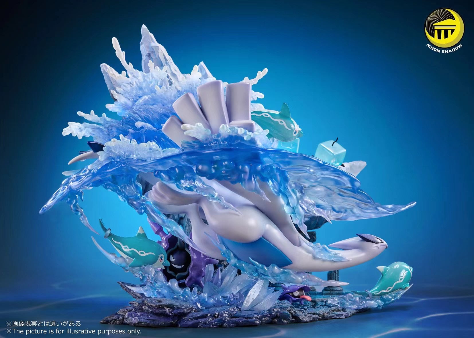Moon Shadow Studio Sea God Lugia Nature Series Ocean Scene Figurine - Collectible Pokemon Statue for Home Decor, Gaming Room, and Anime Fans
