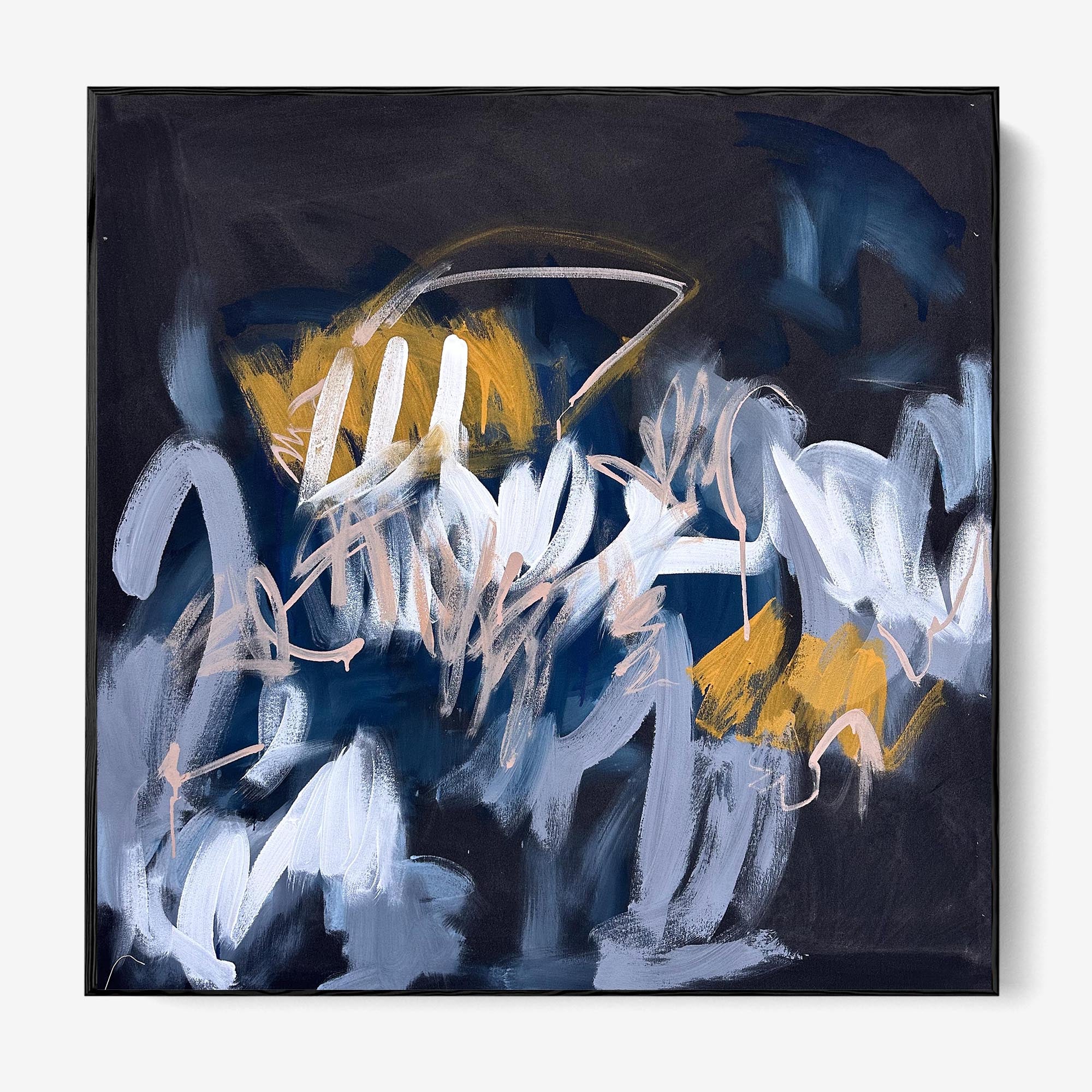 Writings On The Wall II - Original Abstract Canvas Painting 48x48 Inches (120x120cm) - Modern Wall Art for Living Room, Bedroom & Office Decor